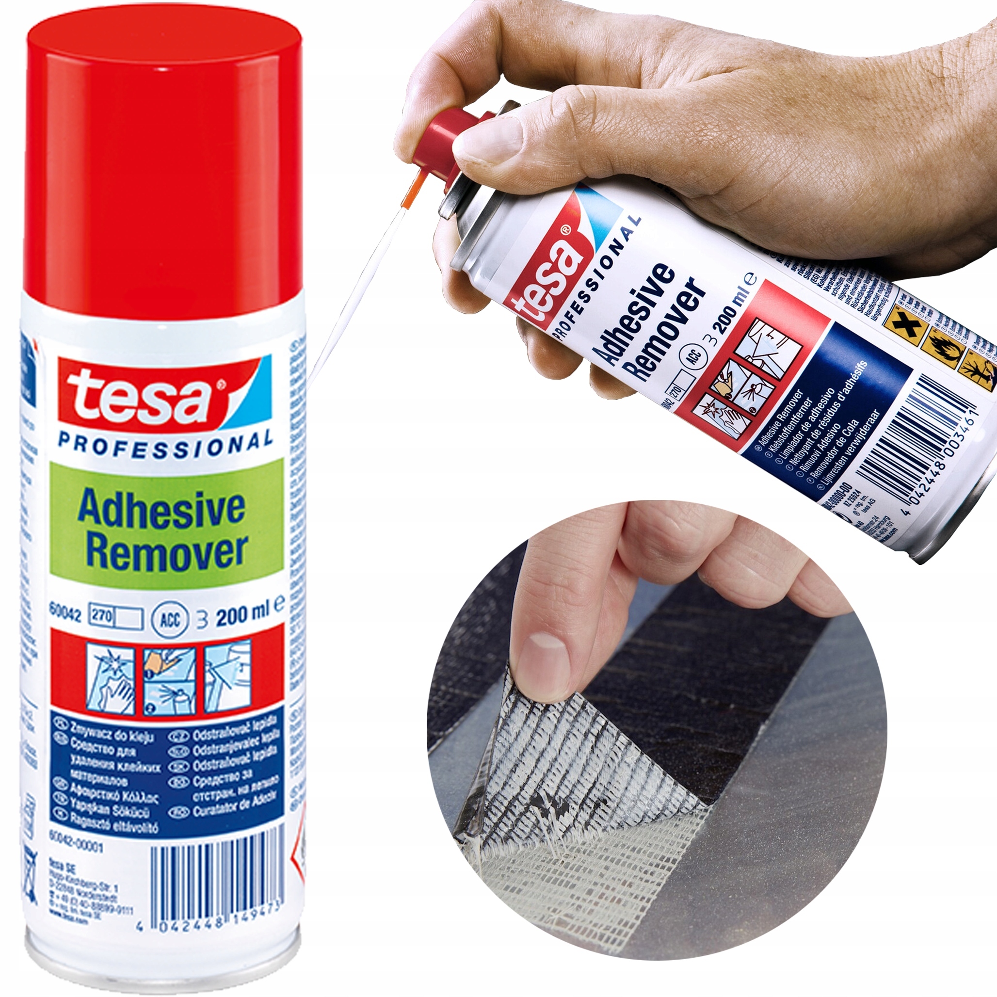 Zmywacz w Sprayu Tesa Do Usuwania Kleju Naklejek Etykiet Taśm Czyścik 200ml