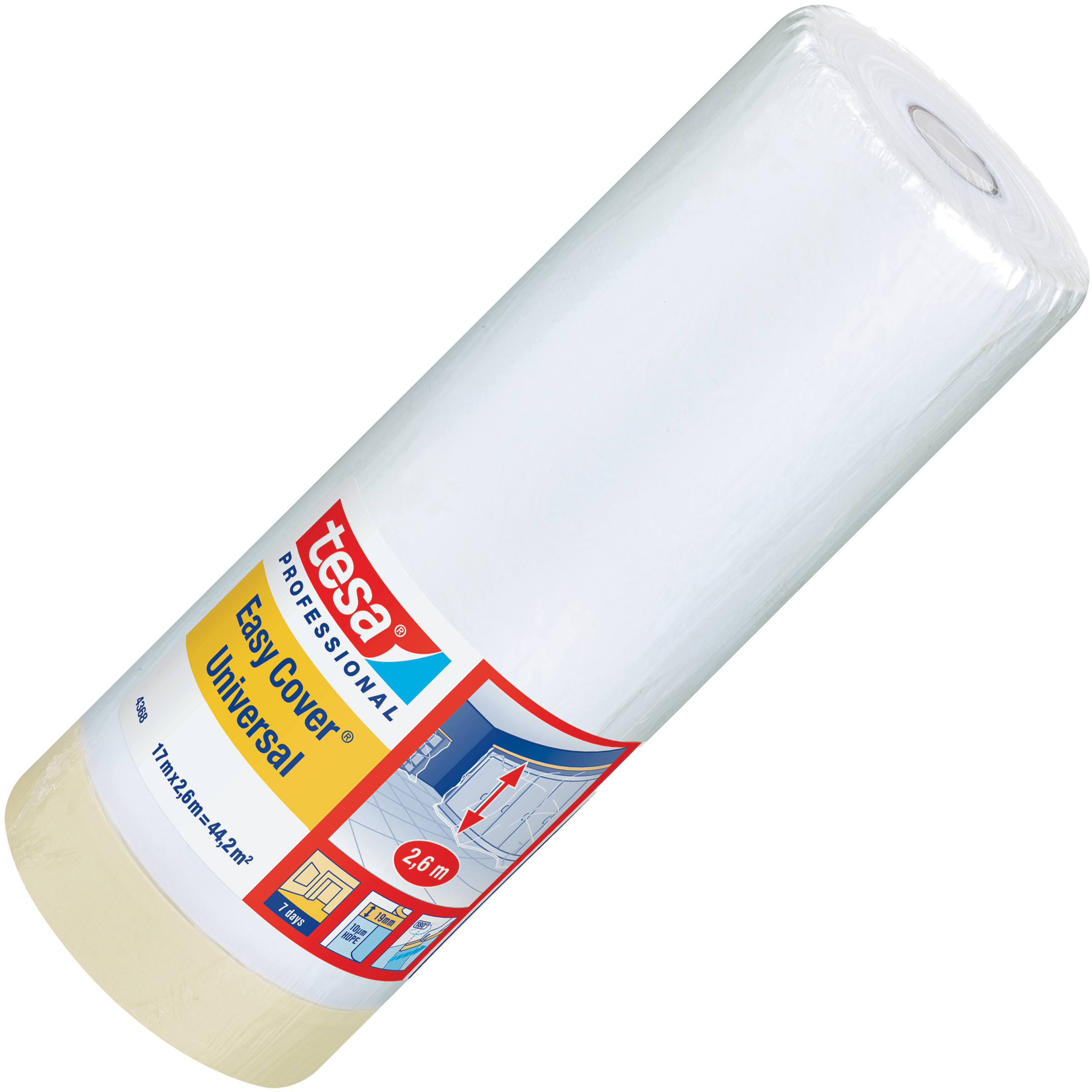 Folia Malarska Ochronna Z Taśmą Tesa Antychlap Speedy Mask 17 m x 2,6 m