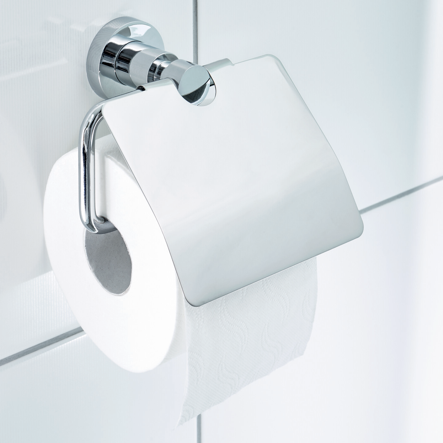 Uchwyt Na Papier Toaletowy Samoprzylepny Tesa LOXX Chromowany Metalowy