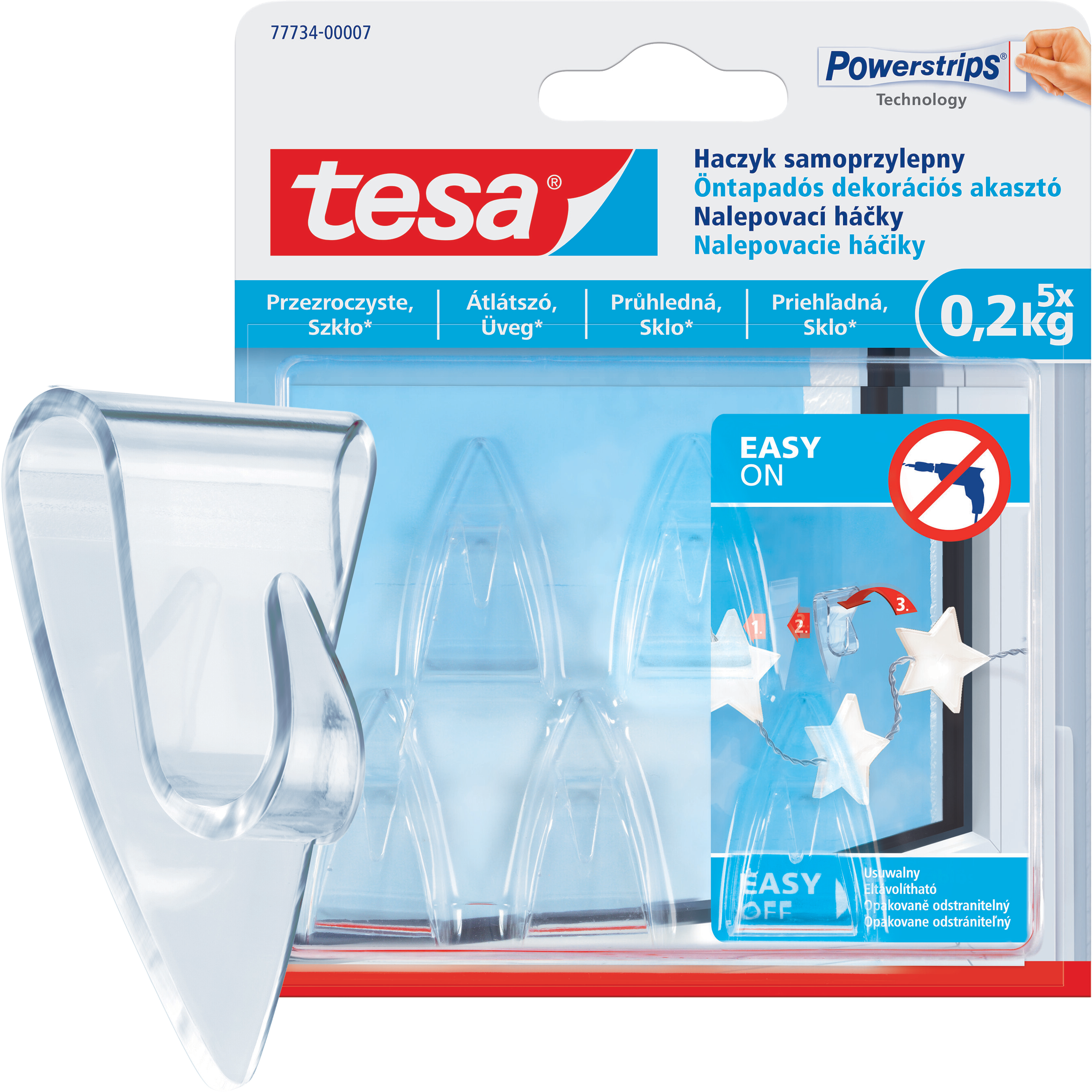 Haczyki Samoprzylepne Tesa Do Wieszania Dekoracji Ozdób Przezroczyste 0,2kg