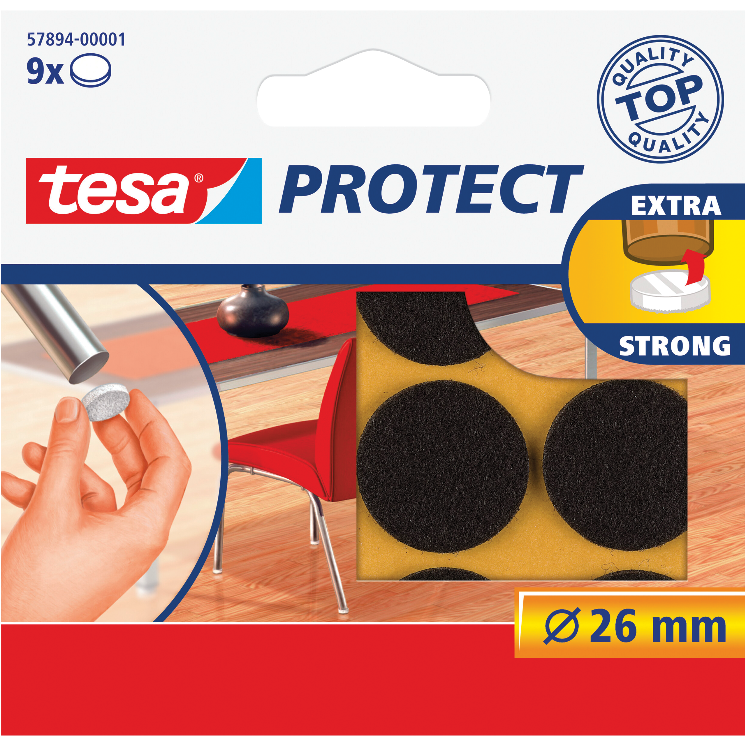 Podkładki Filcowe Samoprzylepne Tesa Filc Pod Meble Krzesła 26 mm 9 szt