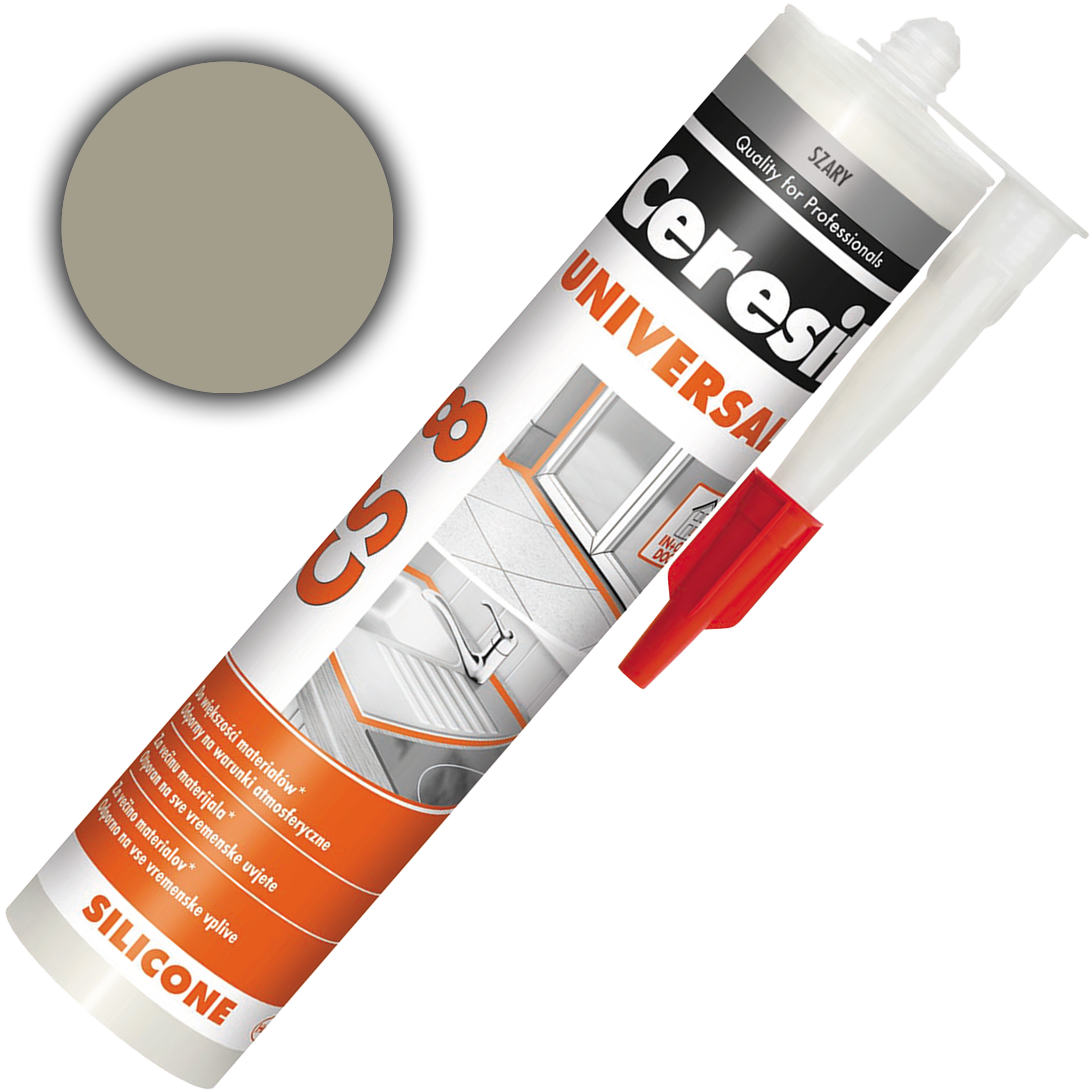 Silikon Neutralny Ceresit CS8 Uniwersalny Uszczelniacz Szary 280 ml