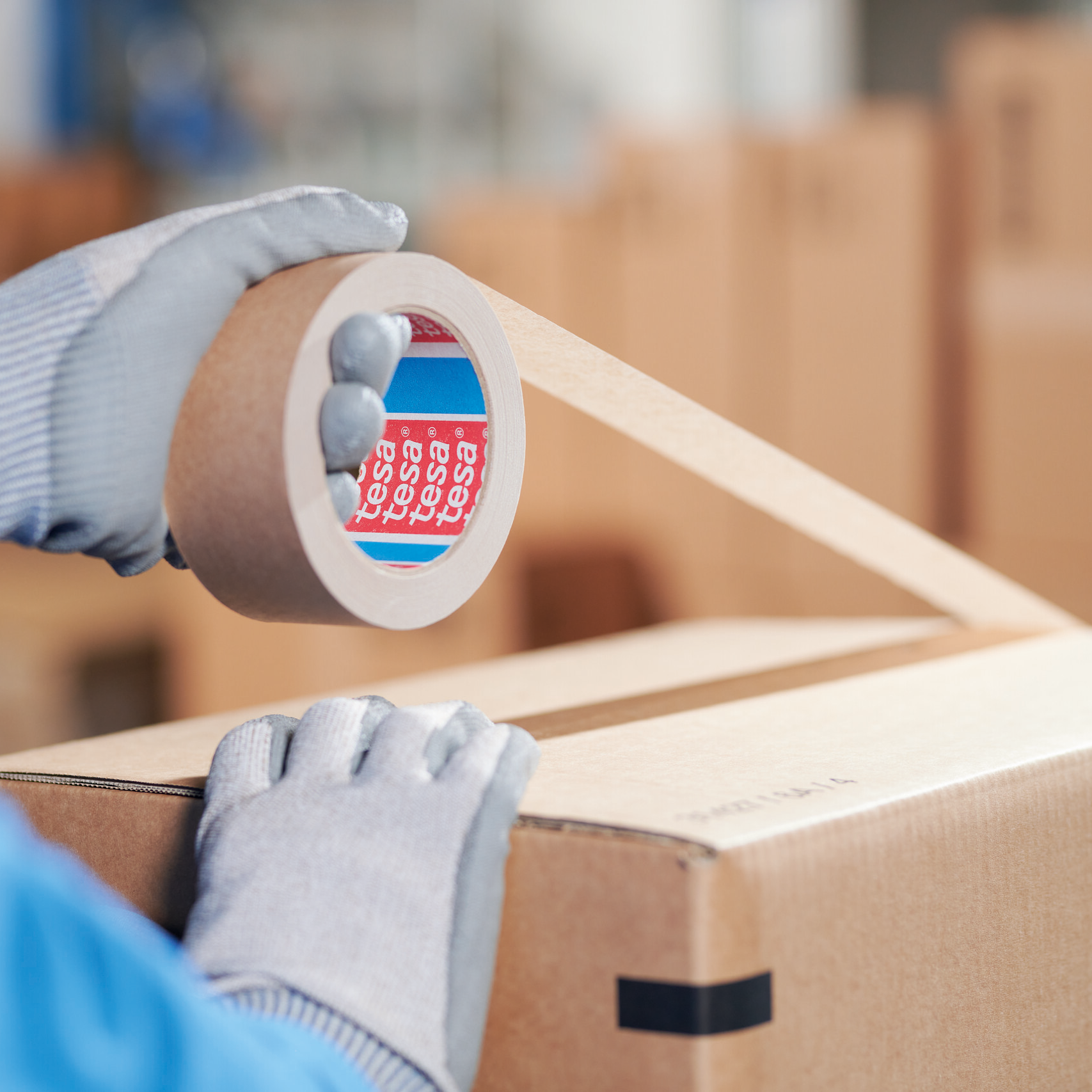 Taśma Klejąca Pakowa Papierowa Tesa Mocna Brązowa Do Pakowania 50mm x 50m