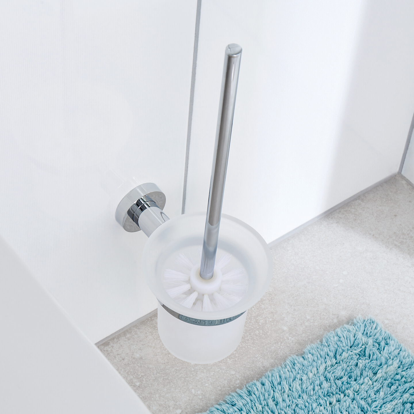 Szczotka Do WC Wisząca Tesa LOXX Uchwyt Do Łazienki Chromowany Metalowy