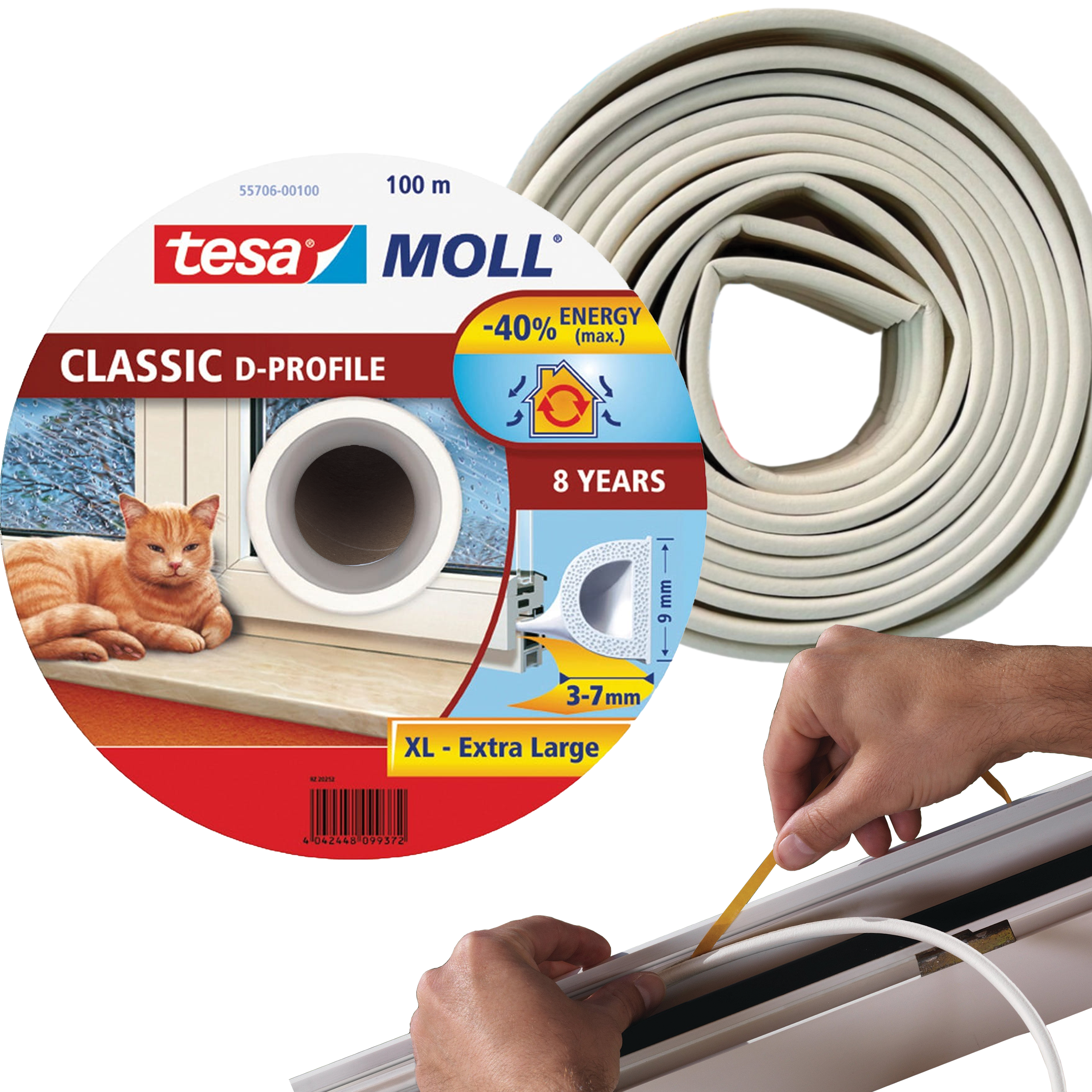 Uszczelka Okienna Samoprzylepna Tesa Do Okien Uszczelniająca 100 m Biała