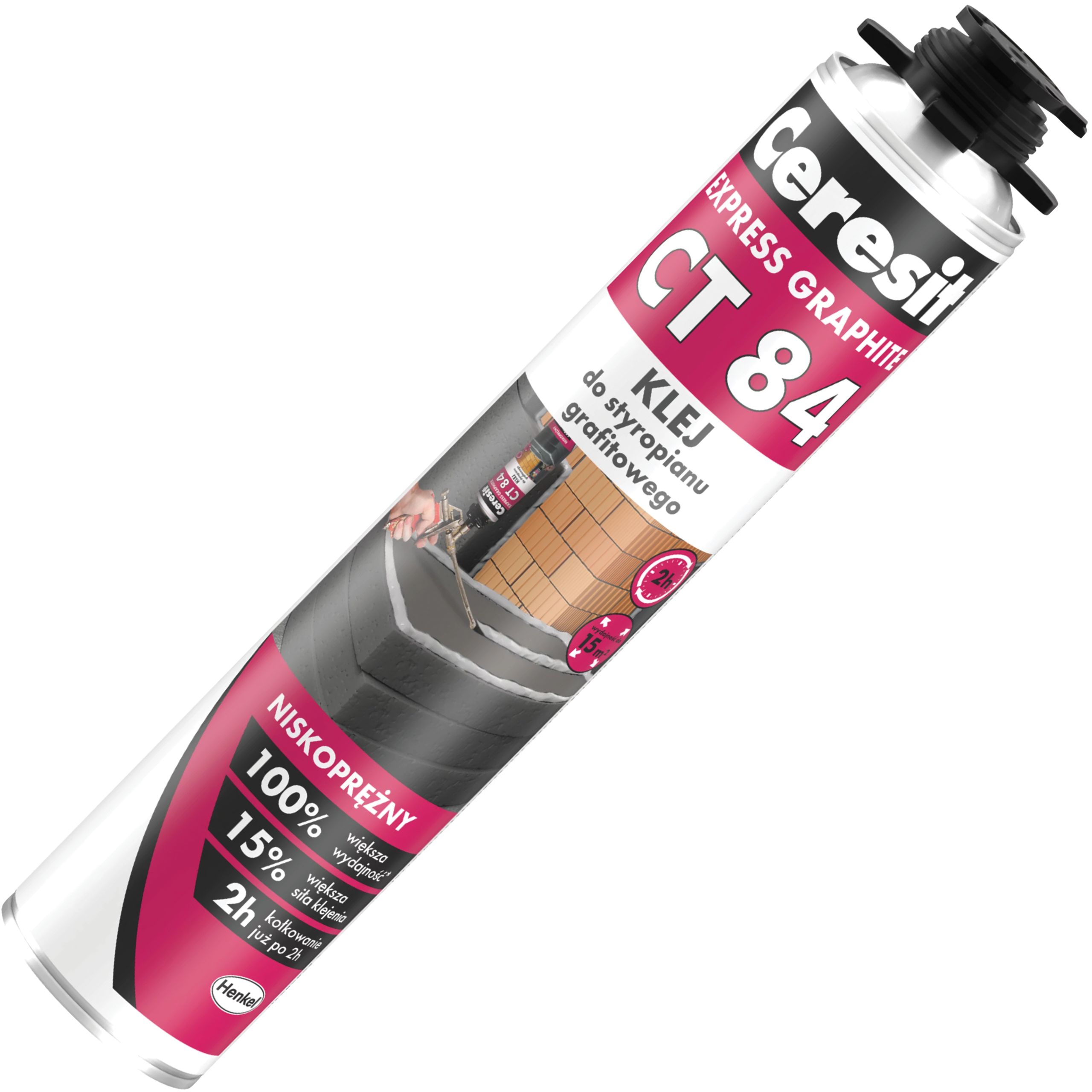 Klej Do Styropianu Grafitowego Ceresit CT84 Piana Mocny Pianoklej 850 ml