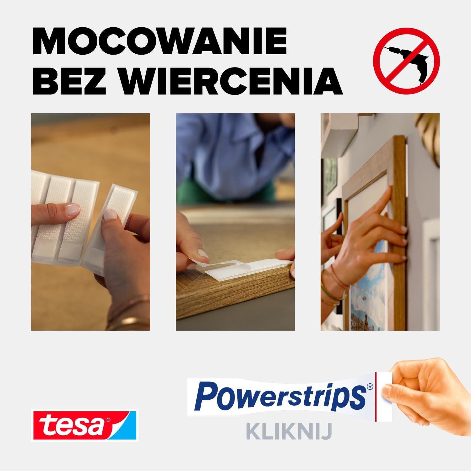 Rzepy Samoprzylepne Tesa Do Wieszania Obrazów Bez Narzędzi 7,2 kg 4 szt
