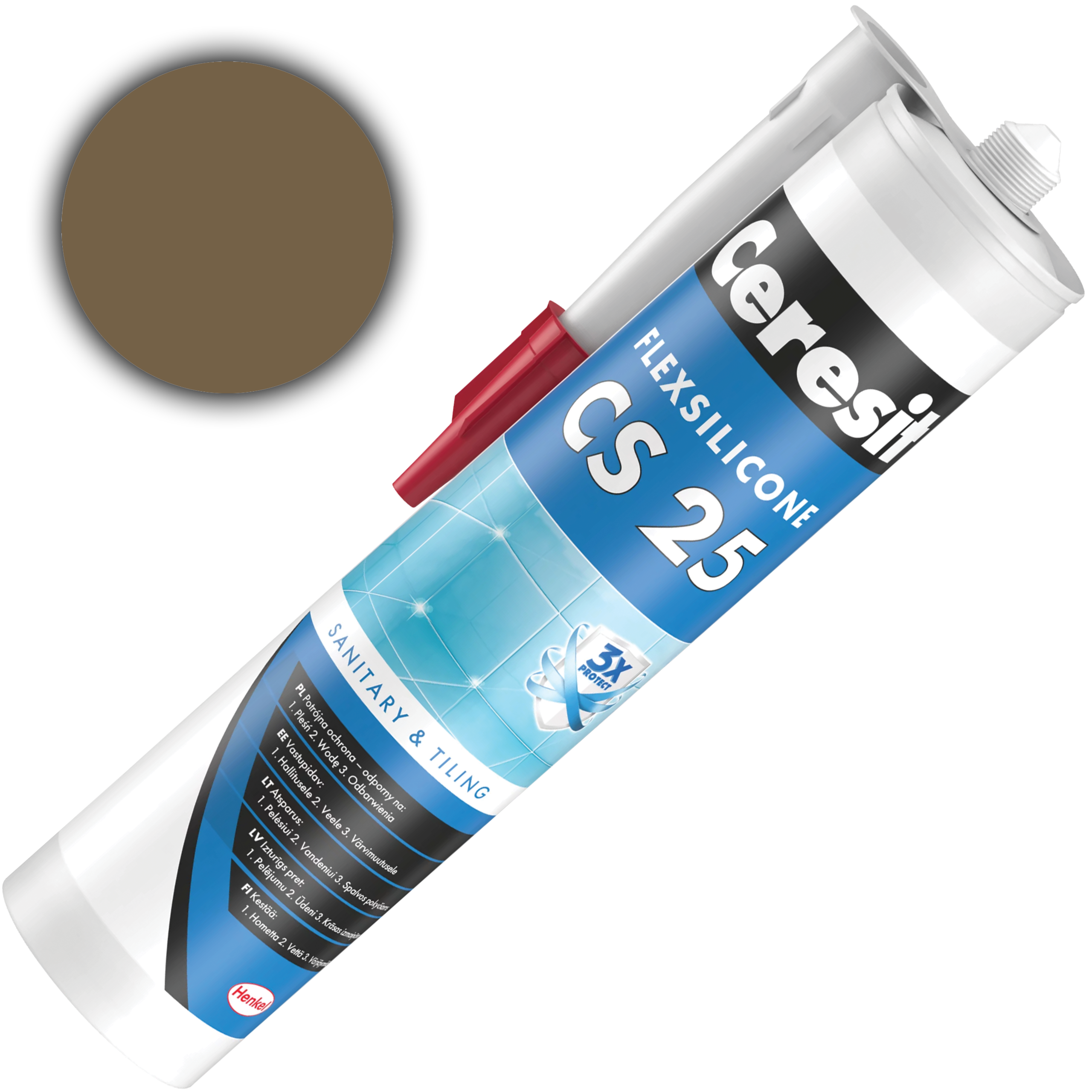 Silikon Sanitarny Ceresit CS25 Uniwersalny Uszczelniacz Taupe 280 ml