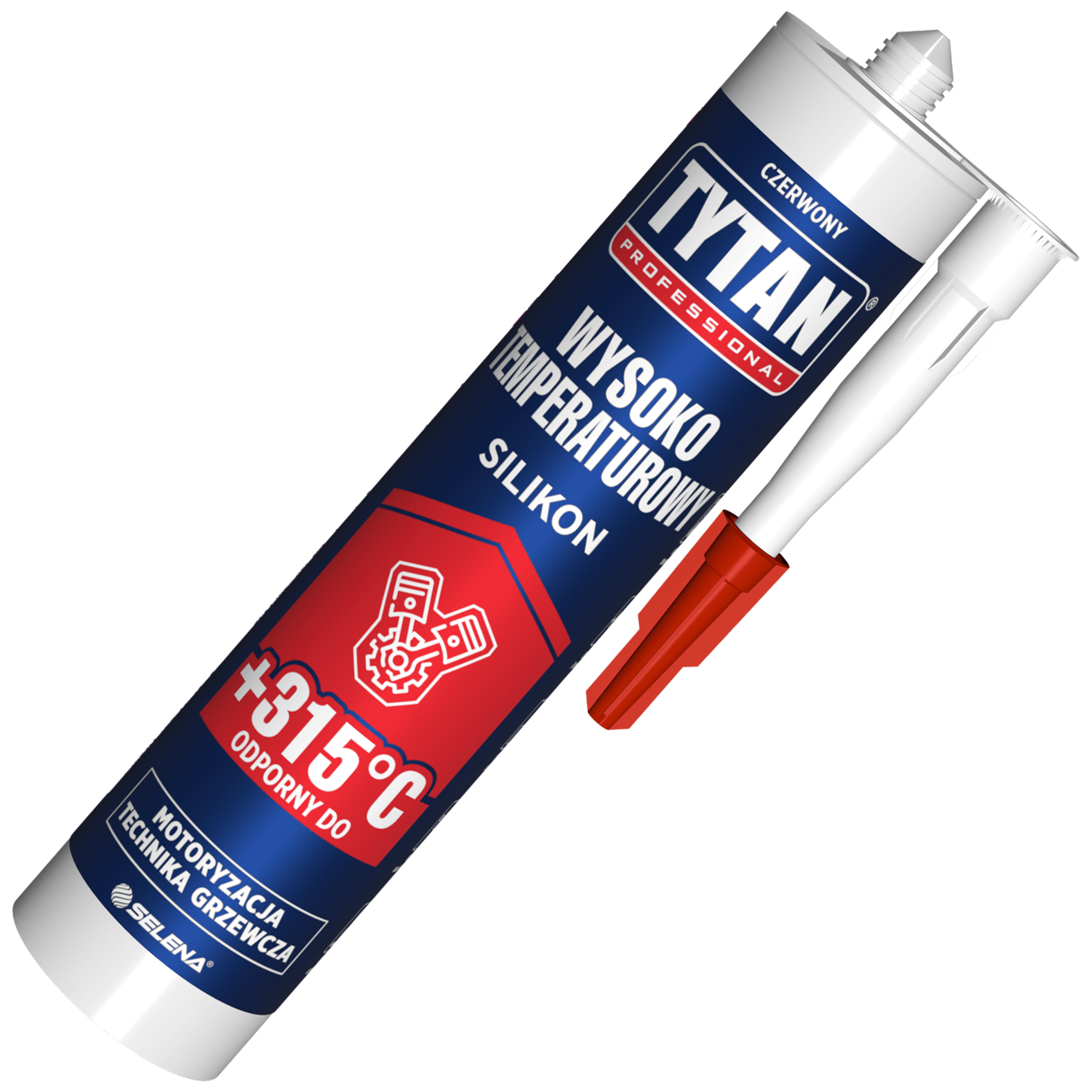 Silikon Wysokotemperaturowy Tytan Uszczelniacz Kominkowy Czerwony 280 ml
