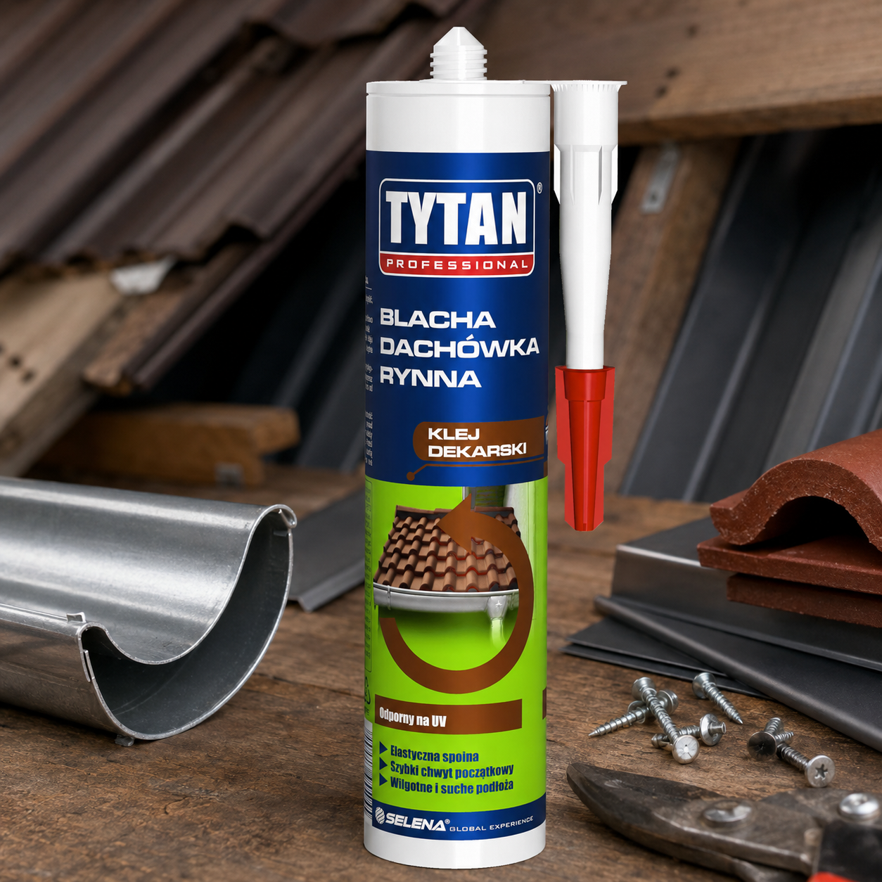 Klej Montażowy Dekarski Tytan Professional Uniwersalny Mocny Szary 290 ml