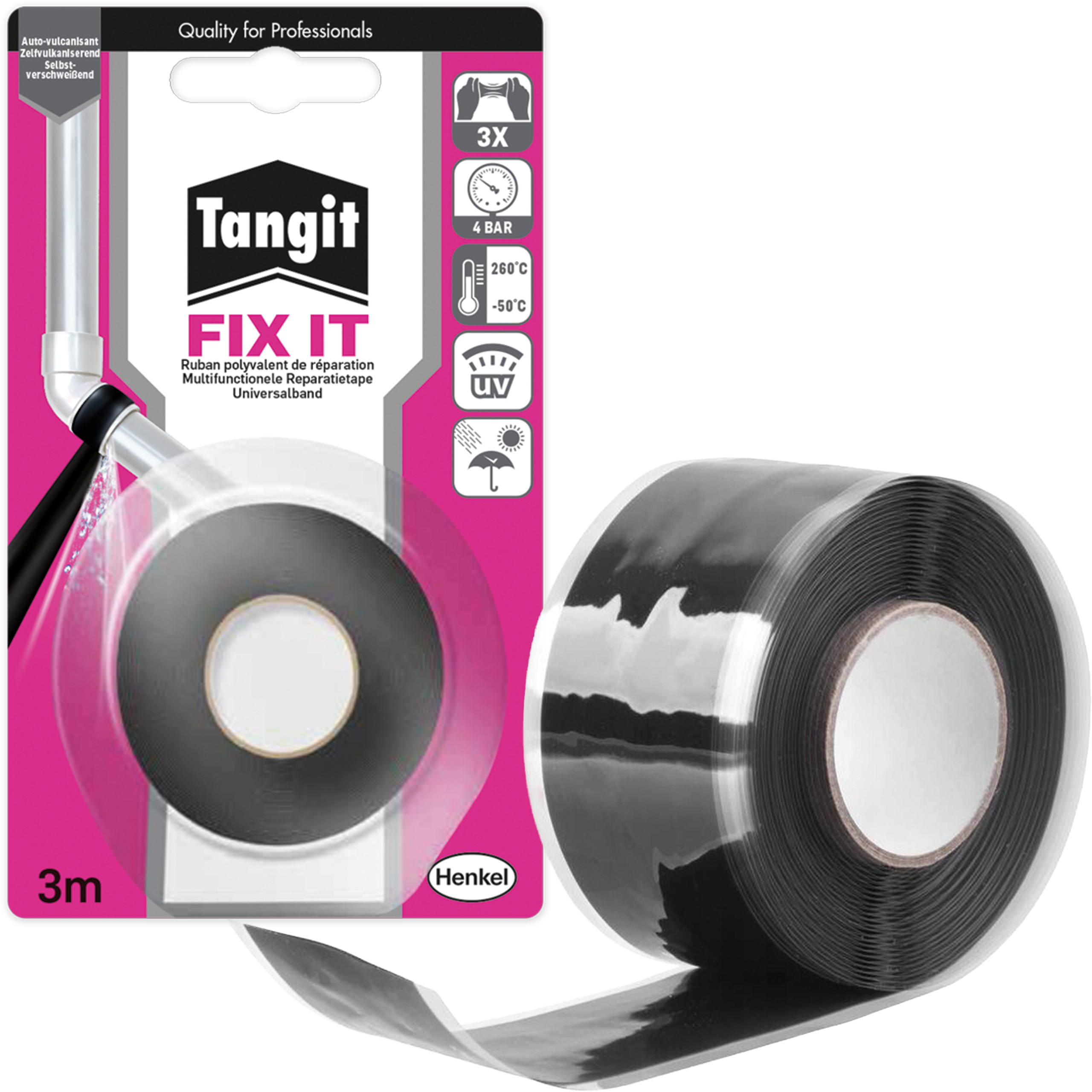 Taśma Uszczelniająca Samowulkanizująca Tangit FixIt Izolacyjna 25 mm x 3m