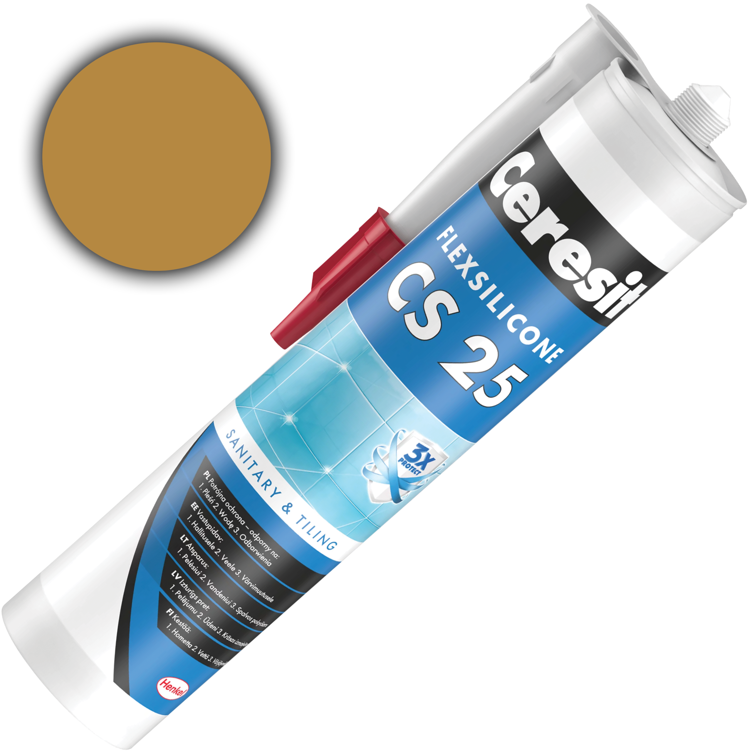 Silikon Sanitarny Ceresit CS25 Uniwersalny Uszczelniacz Toffi 280 ml