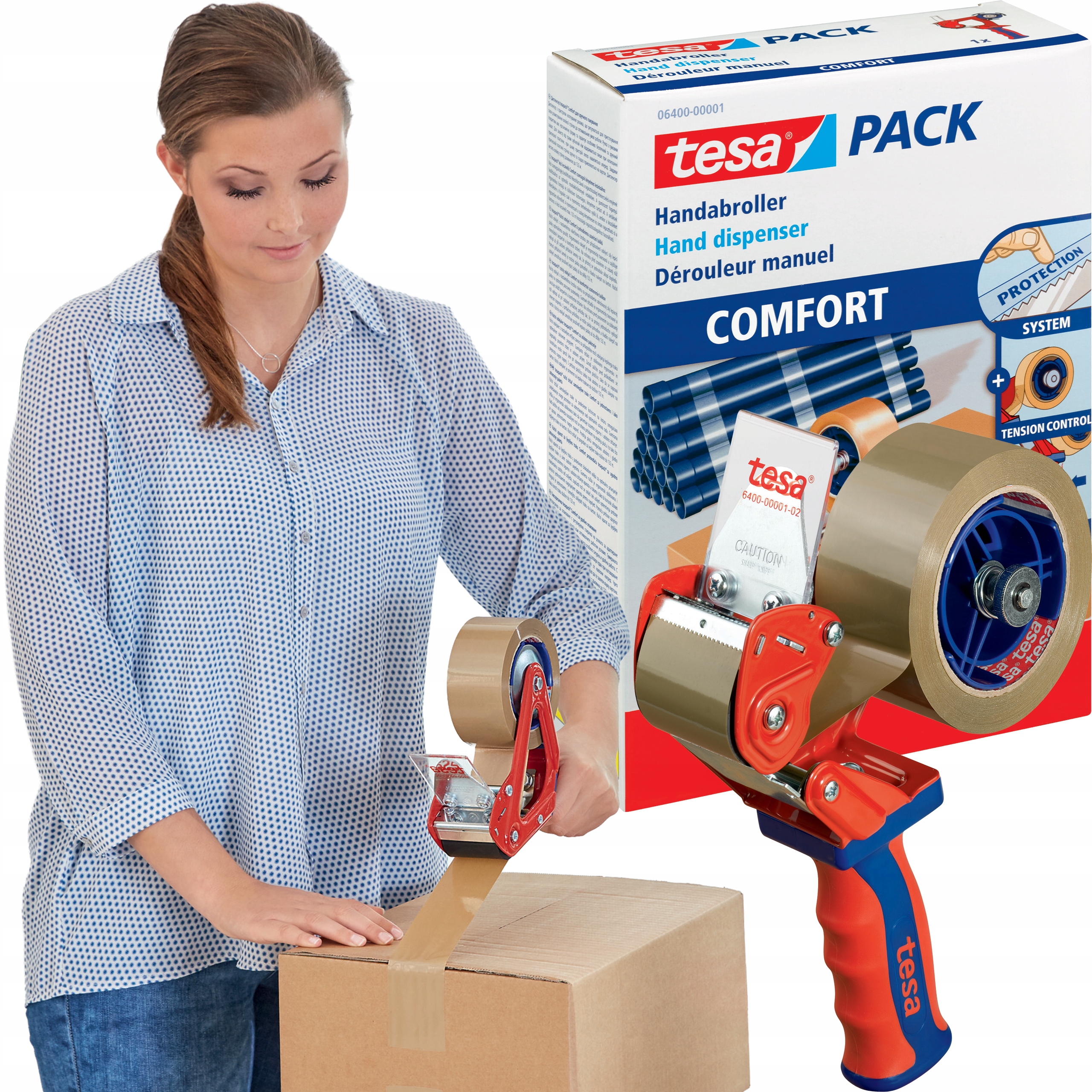 Dyspenser Metalowy Do Taśmy Pakowej Tesa Comfort Zaklejarka Do Taśm 50mm