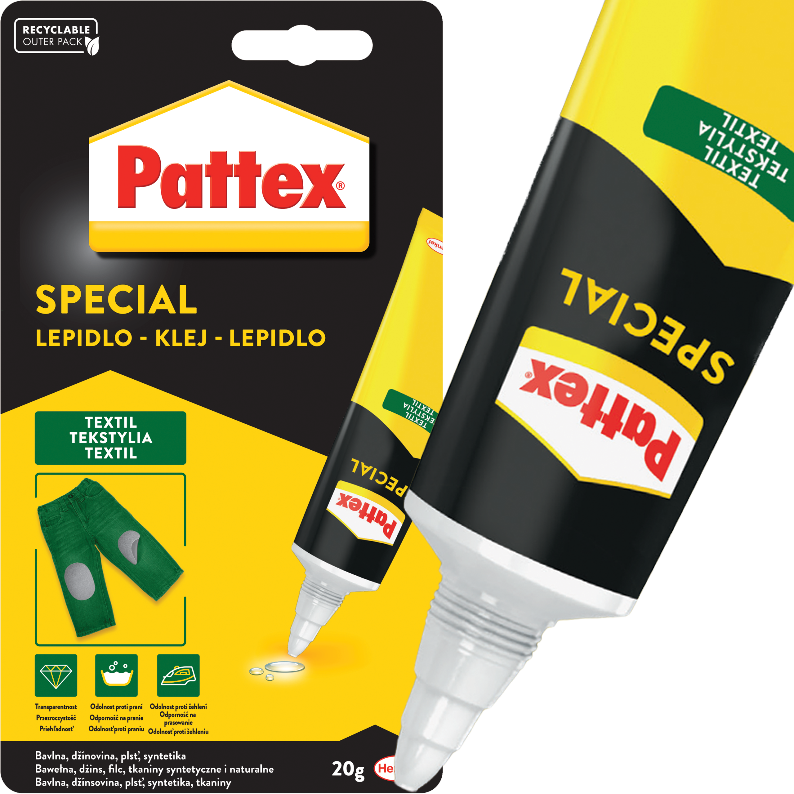 Klej Specjalistyczny Pattex Do Tekstyliów Tkanin Filcu Bawełny Mocny 20 g