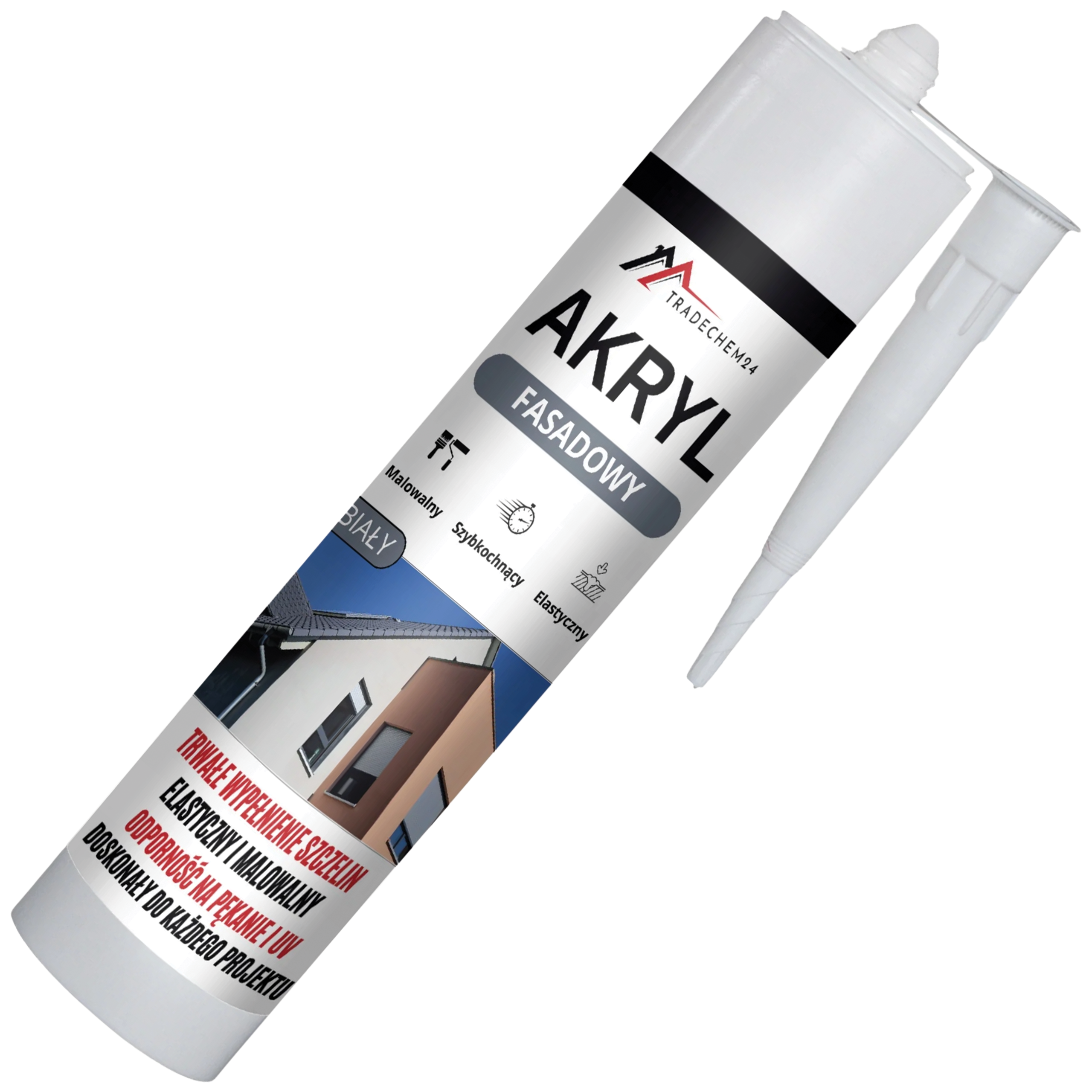 Akryl Do Fasad Tradechem24 Uniwersalny Uszczelniacz Akrylowy Biały 300 ml