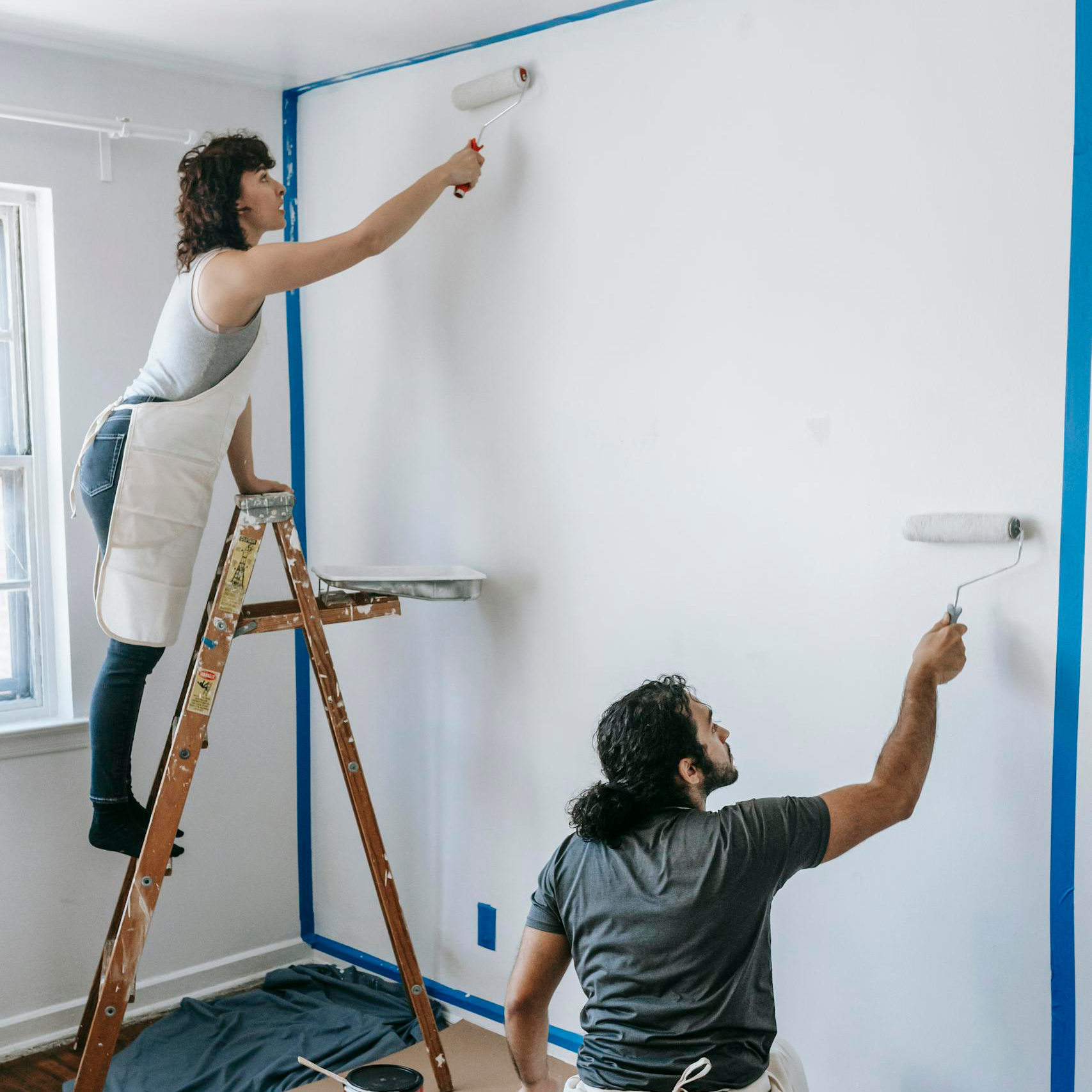 Taśma Malarska Papierowa Maskująca UV Tape 38mm x 50m Zewnętrzna Niebieska