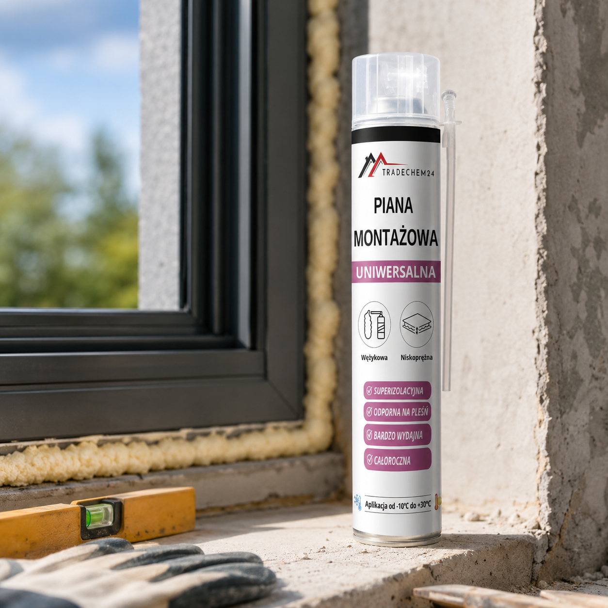 Piana Montażowa Wężykowa Tradechem24 Pianka PU Niskoprężna Całoroczna 750ml
