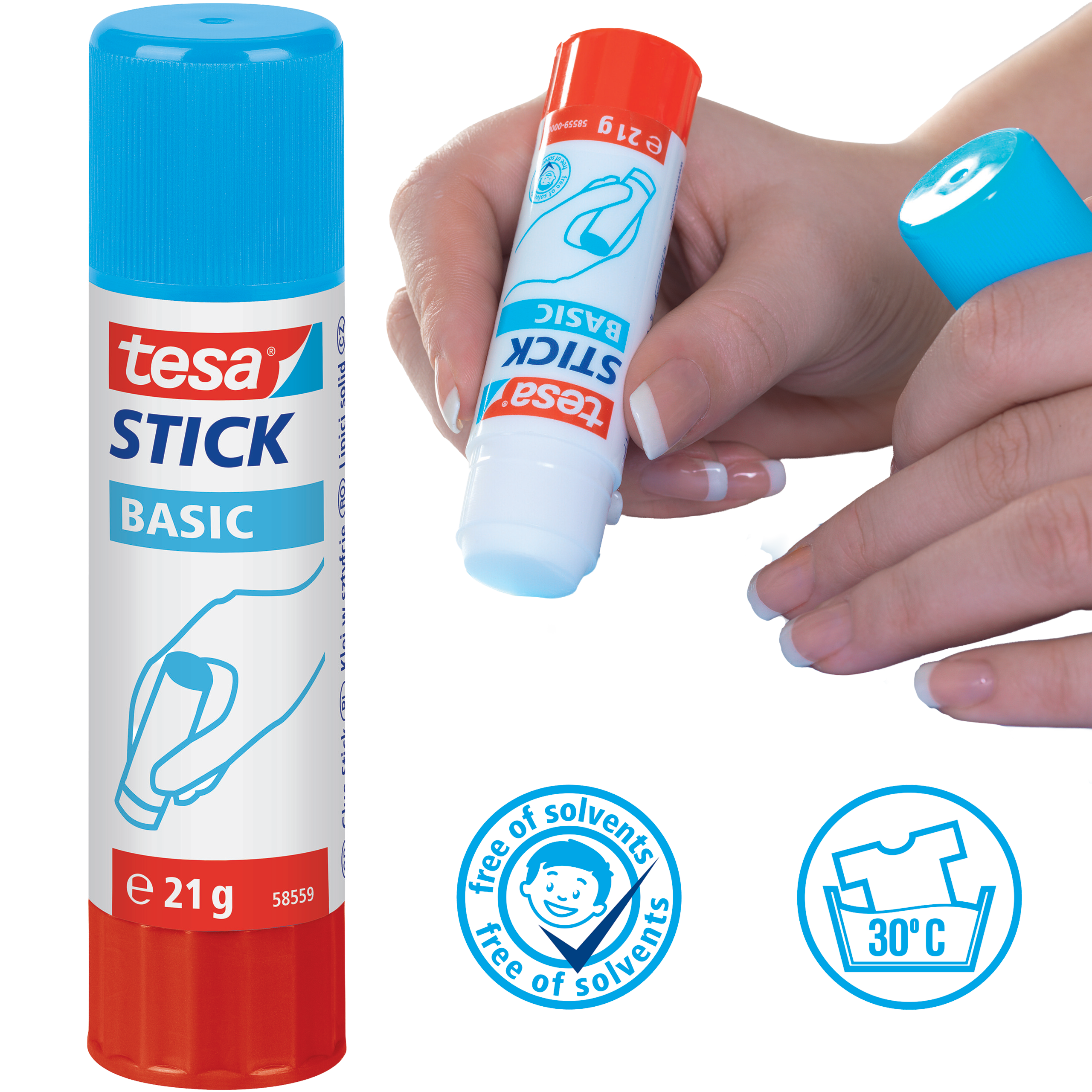 Klej W Sztyfcie Szkolny Biurowy Tesa Mocny Stick Glue Do Papieru 21 g