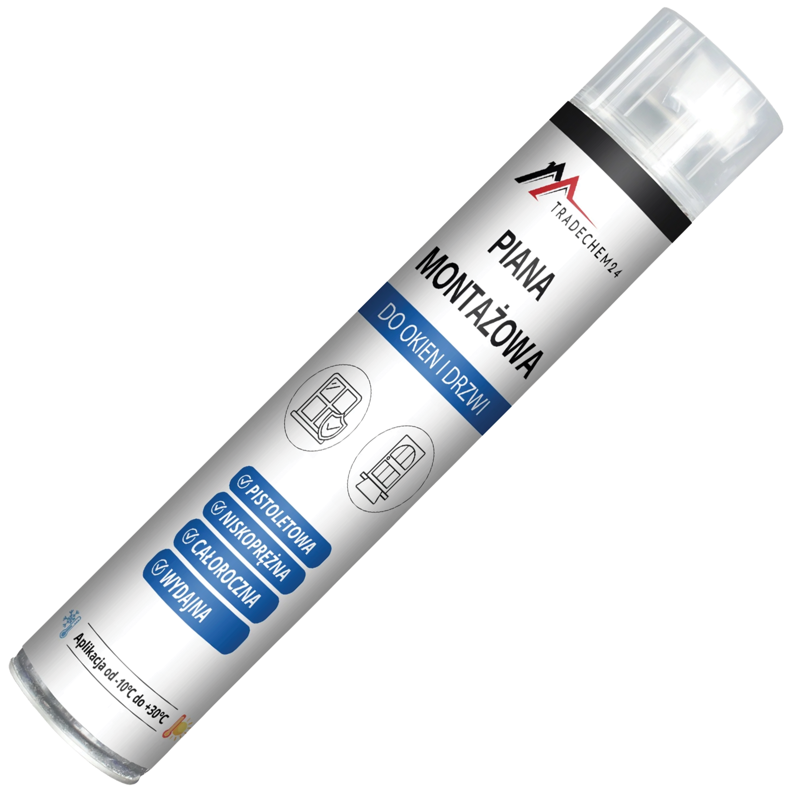 Piana Montażowa Pistoletowa Tradechem24 Pianka PU Do Okien Drzwi 750ml