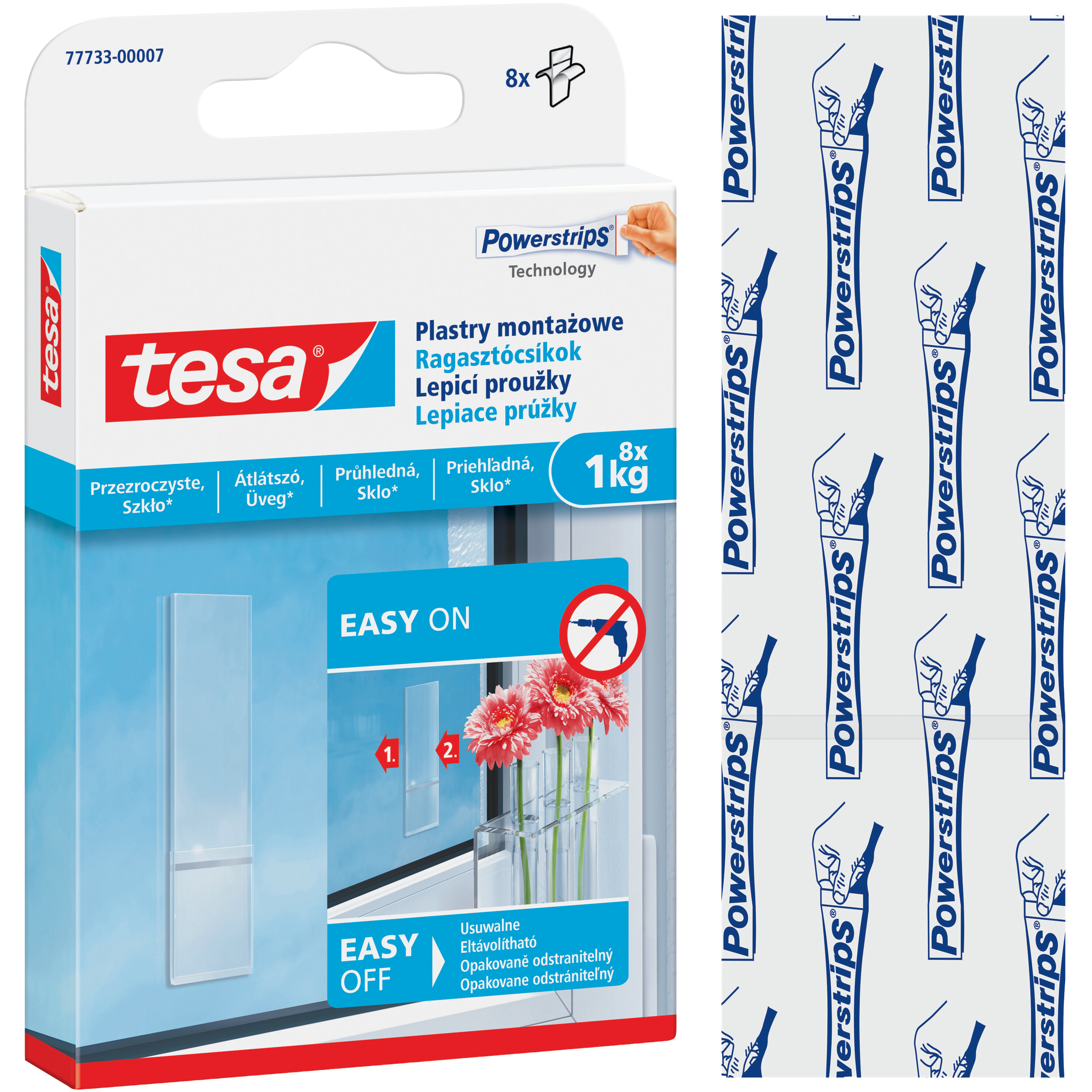 Plastry Klejące Montażowe Tesa Paski Samoprzylepne Do Szkła Okien 1kg 8 szt
