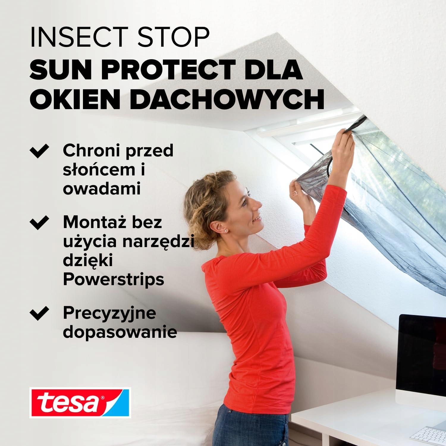 Moskitiera Na Okno Dachowe Tesa Siatka Przeciwsłoneczna 120 x 140 cm Czarna