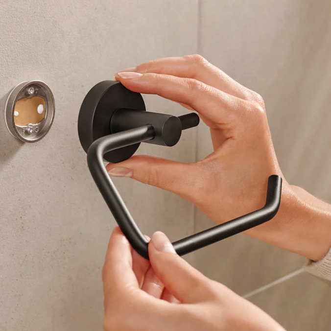 Uchwyt Na Papier Toaletowy Samoprzylepny Wiszący Tesa MOON BLACK Metalowy