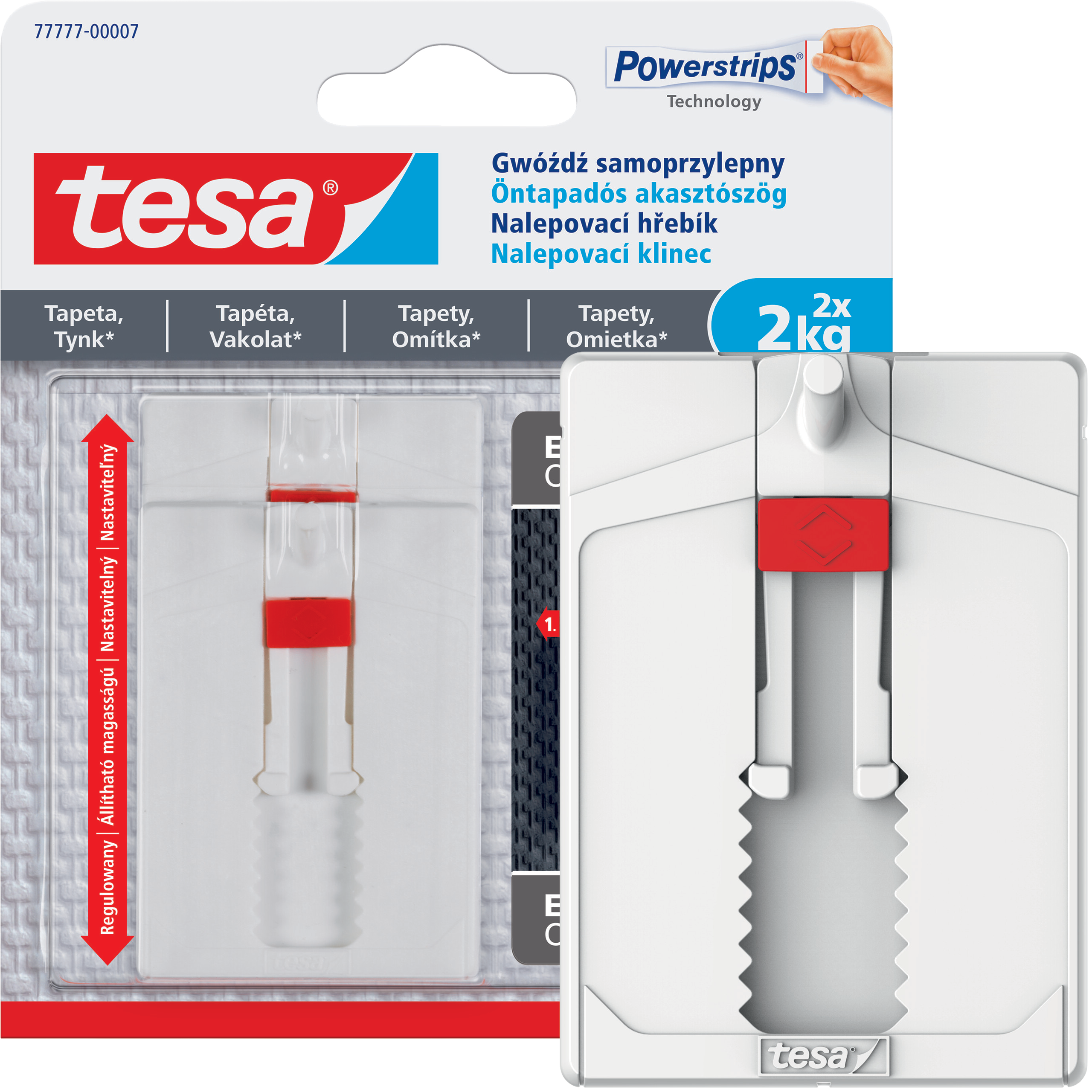 Haczyki Samoprzylepne Tesa Gwóźdź do Obrazów Regulowany do Tynku Tapet 2kg