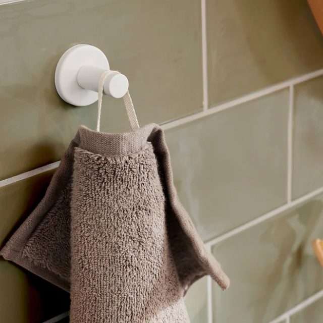 Haczyk Łazienkowy Samoprzylepny Tesa MOON WHITE Wieszak Na Ręcznik Metalowy