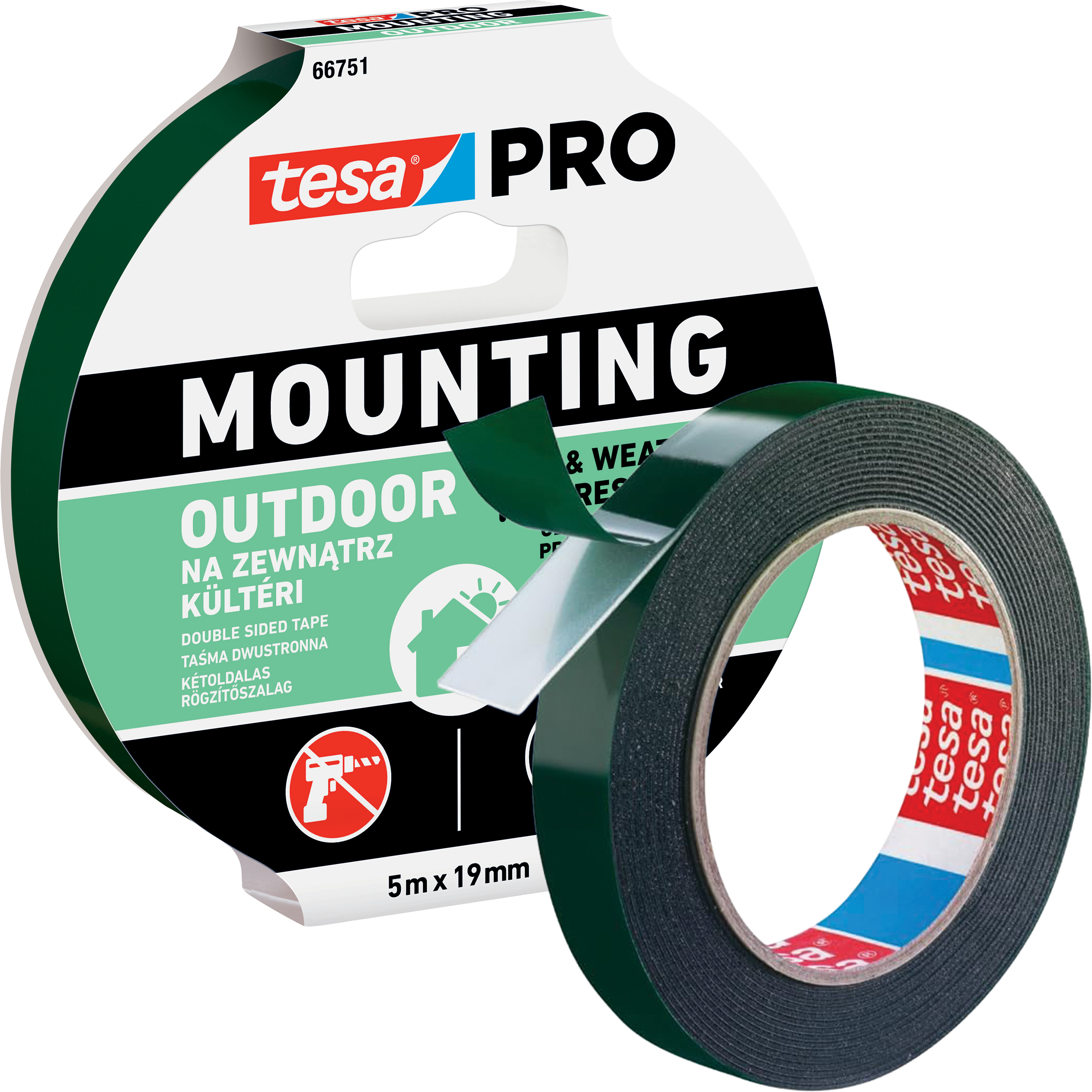 Dwustronna Taśma Klejąca Montażowa Tesa 19mm x 5 m Wodoodporna Piankowa