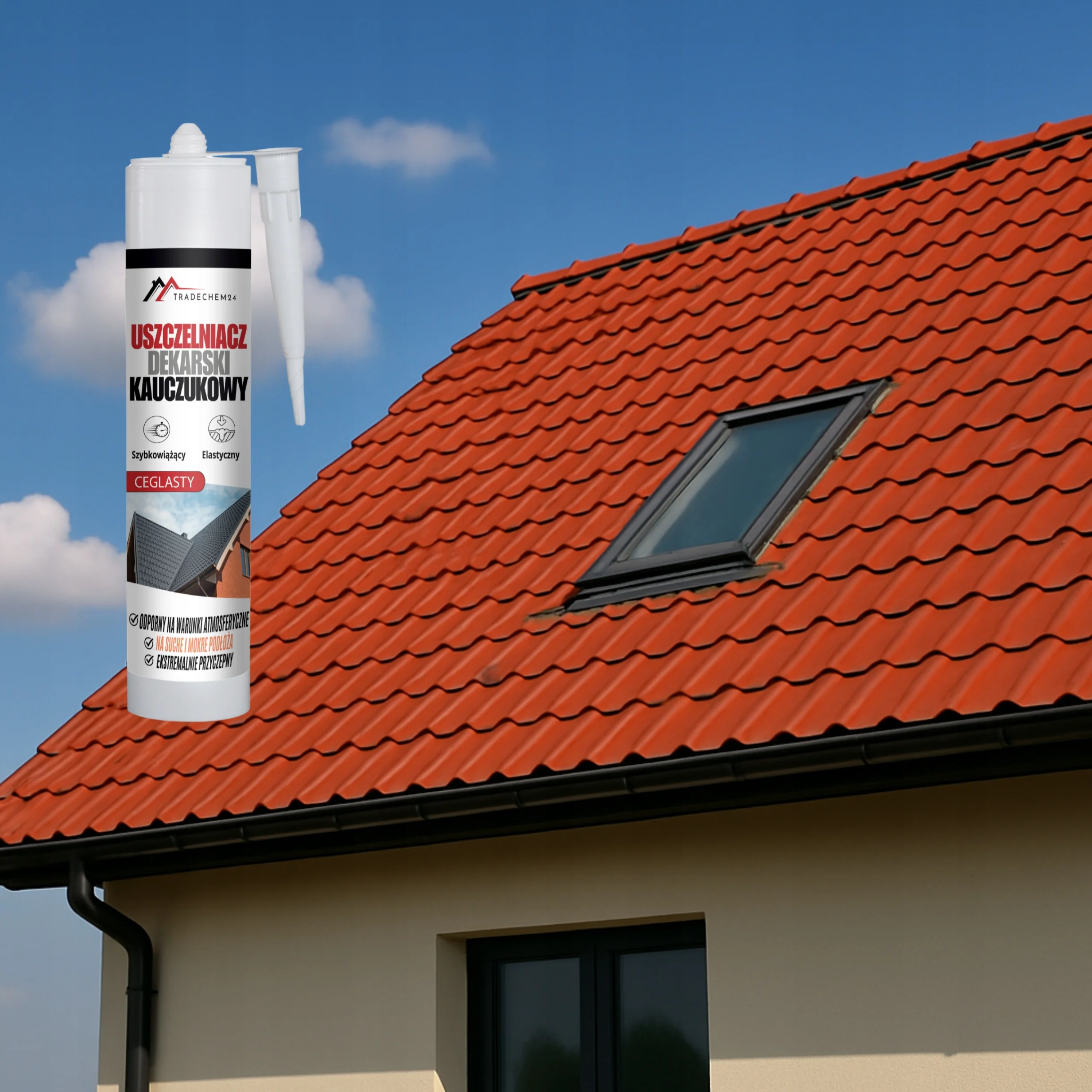 Uszczelniacz Dekarski Kauczukowy Tradechem24 Do Dachów Papy Ceglasty 300 ml