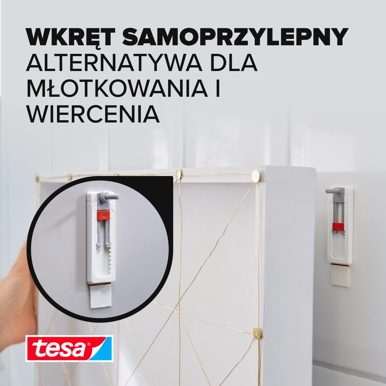 Haczyki Samoprzylepne Tesa Śruba Regulowana Do Płytek Metalu 2 szt 3 kg