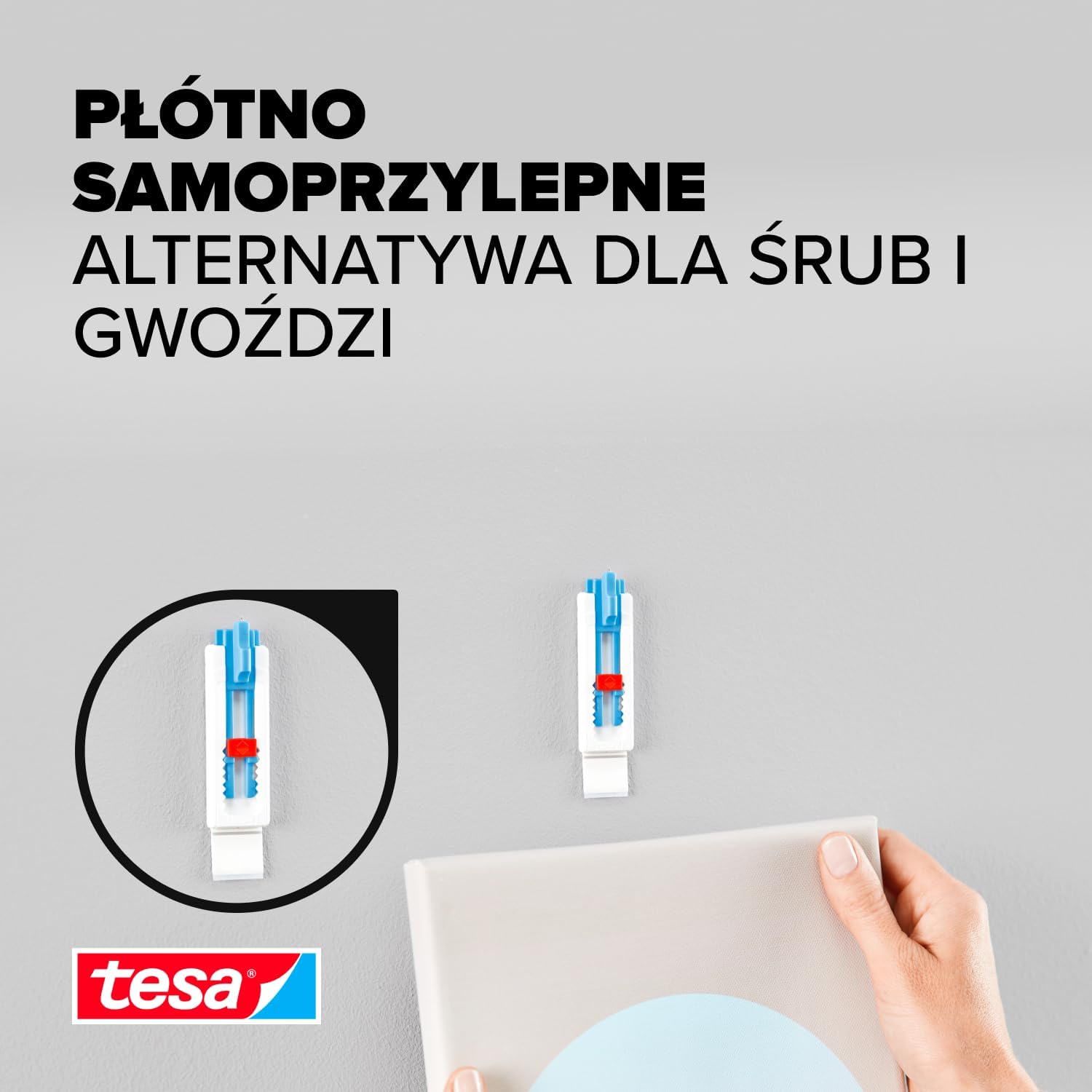 Haczyki Samoprzylepne Tesa Gwóźdź do Obrazów Regulowany do Tynku Tapet 1kg