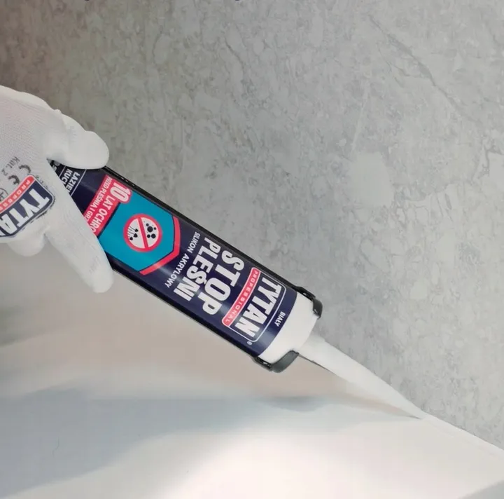 Silikon Akrylowy Tytan Stop Pleśni Uniwersalny Uszczelniacz Biały 280ml