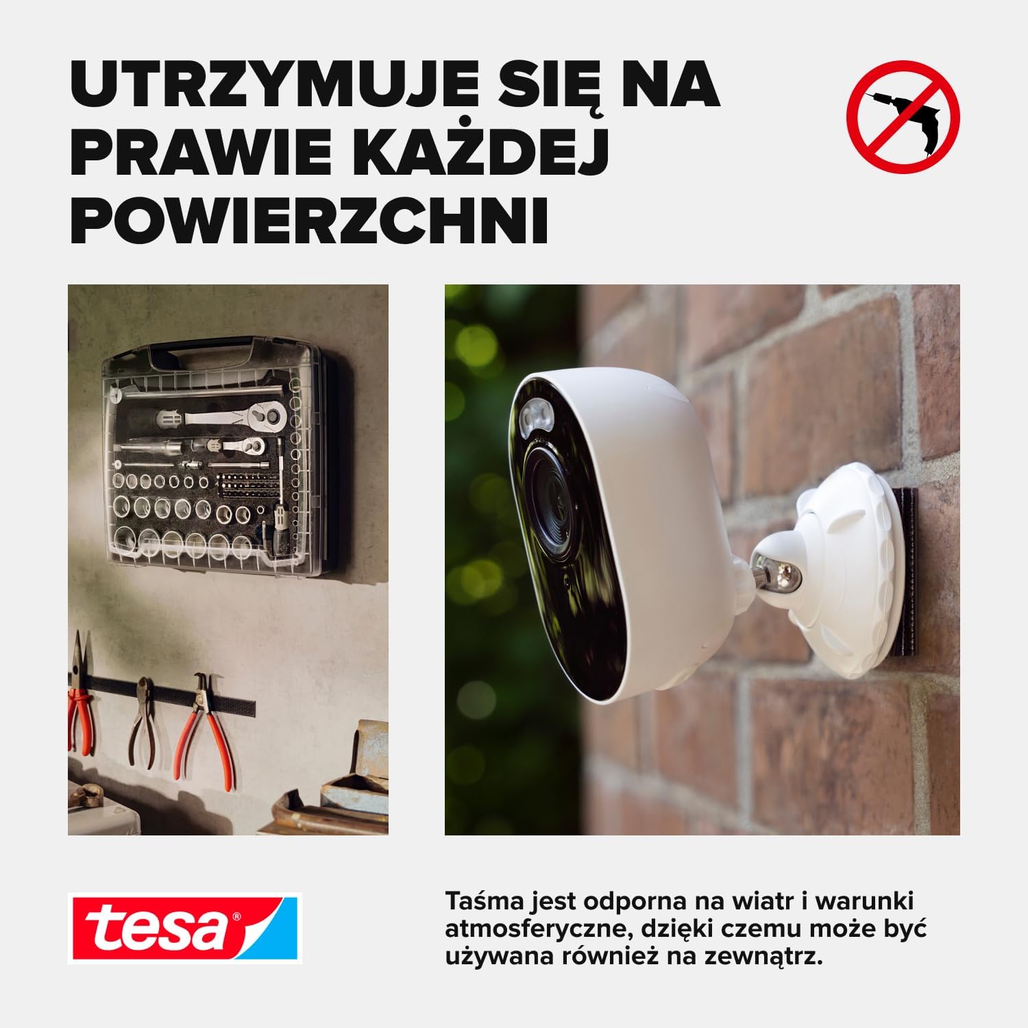 Rzep Montażowy Samoprzylepny Tesa Mocna Taśma Rzepowa 25 mm x 1 m Czarny