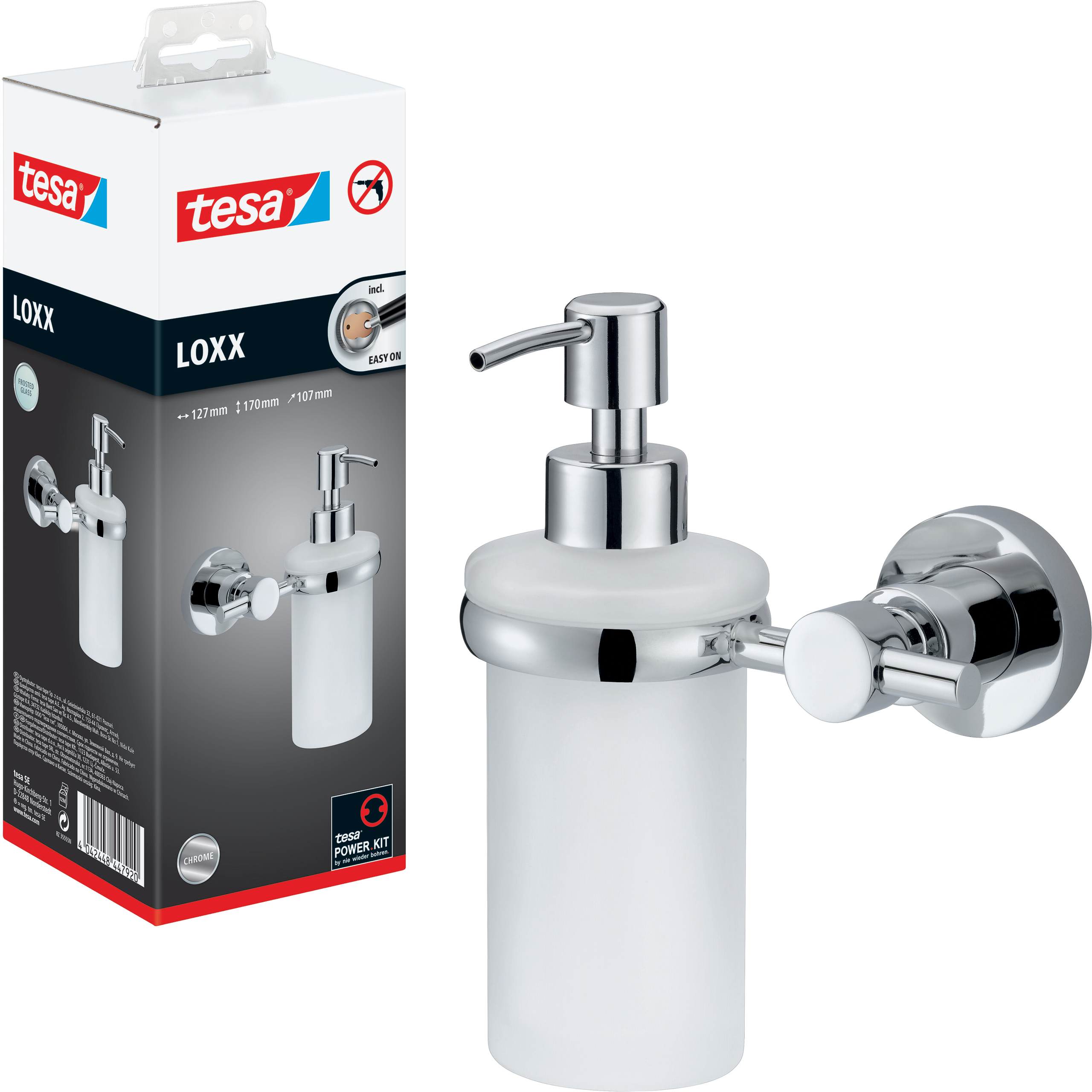 Dozownik Do Mydła W Płynie Tesa LOXX Do Łazienki Chromowany Metalowy