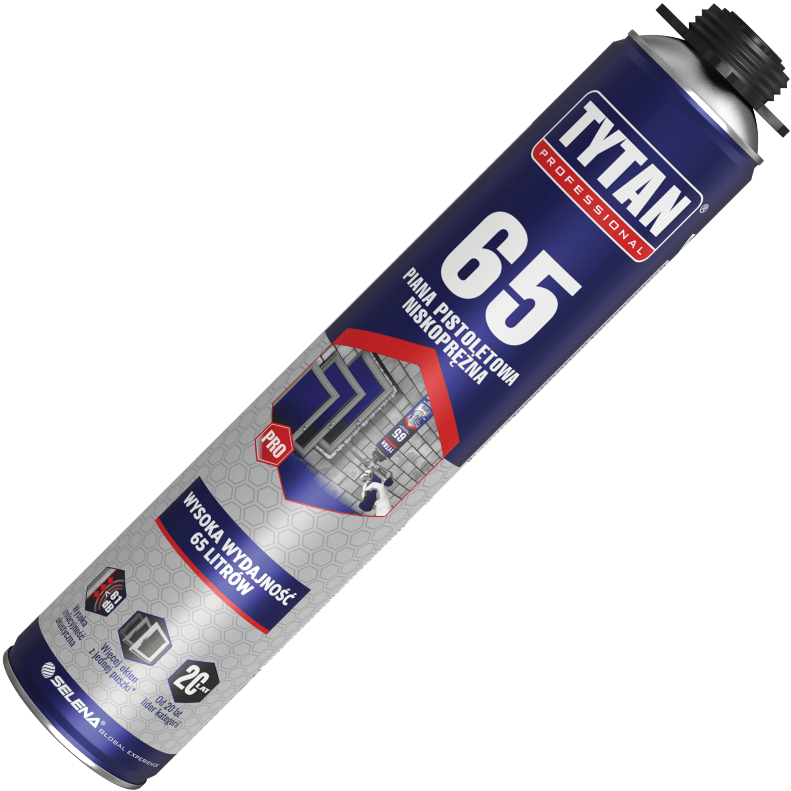 Piana Montażowa Tytan Professional 65 Pianka Pistoletowa Niskoprężna 750ml