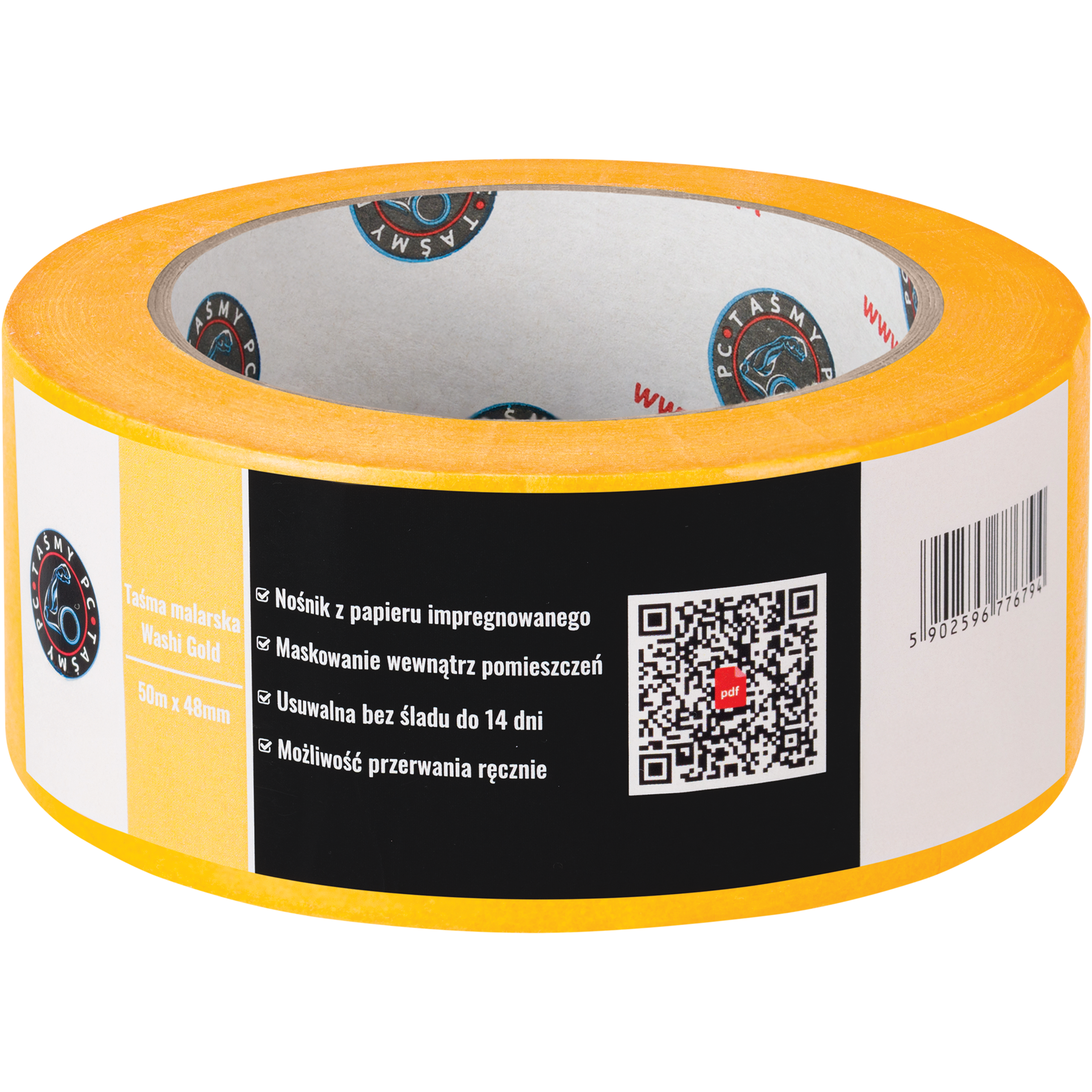 Taśma Malarska Papierowa Maskująca 48mm x 50m Japońska Washi Złota