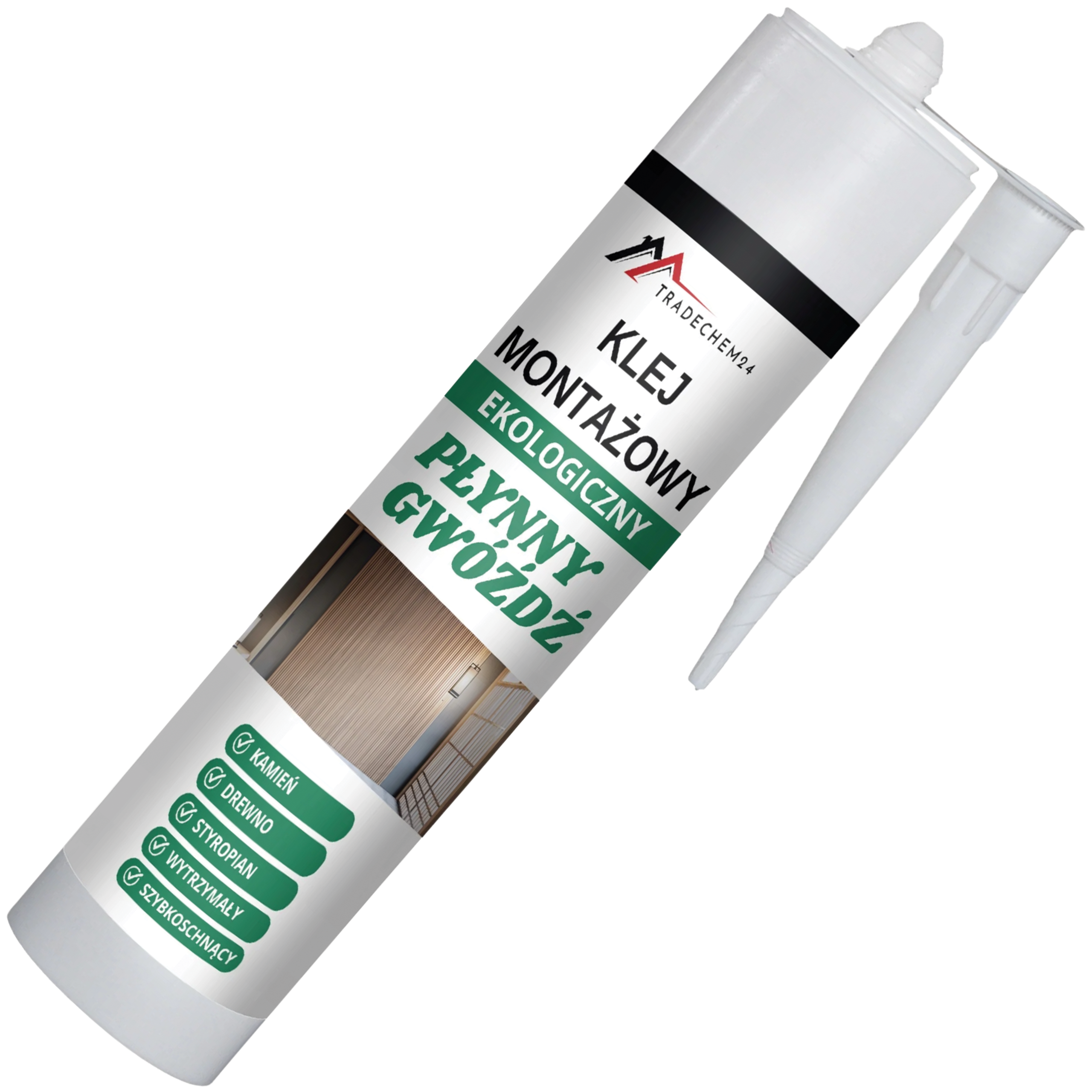 Klej Montażowy Ekologiczny Tradechem24 Uniwersalny Mocny Biały 300 ml