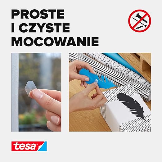 Płatki Klejące Samoprzylepne Montażowe Tesa Tack Do Ozdób Dekoracji 72 szt