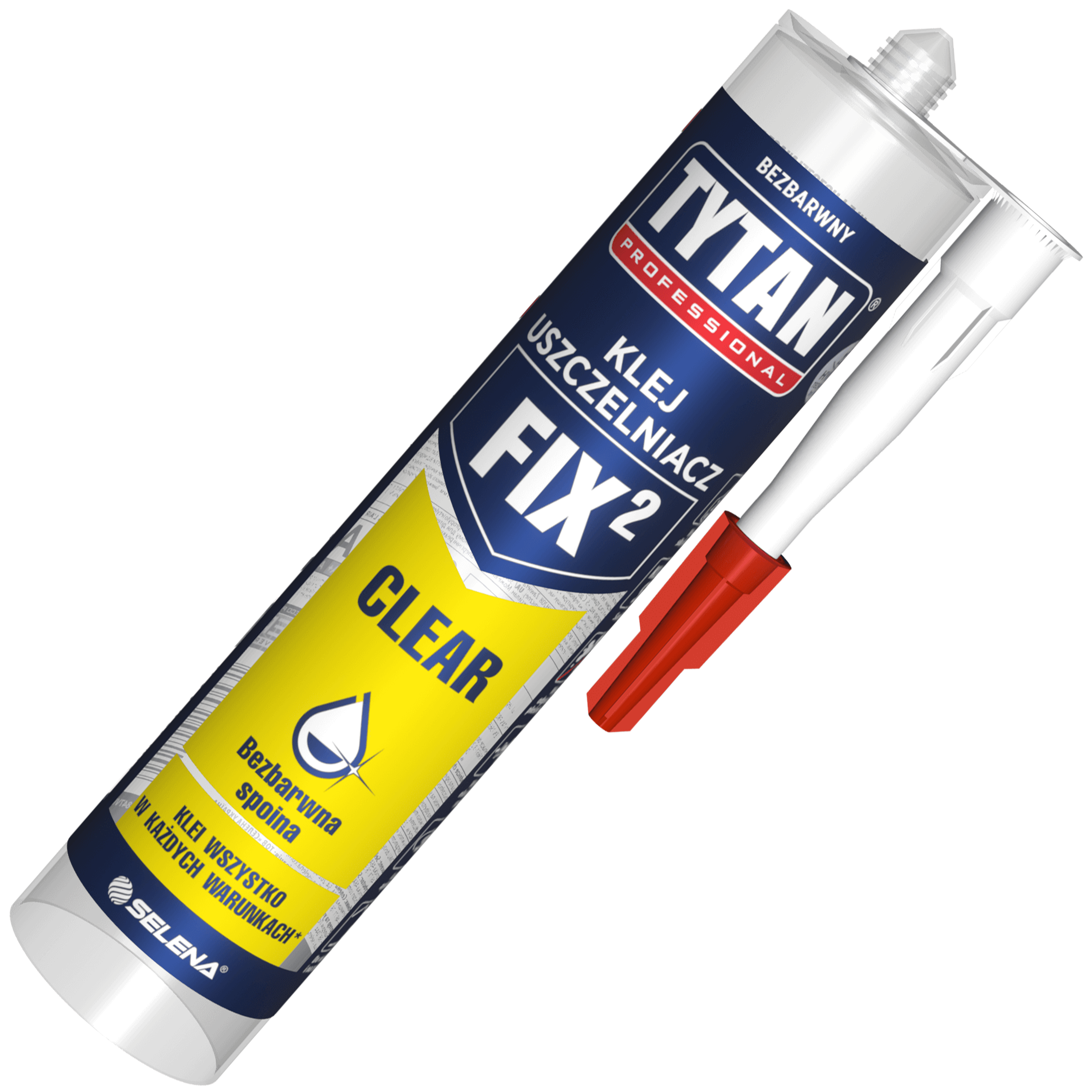 Klej Montażowy Uszczelniacz Tytan FIX2 CLEAR Uniwersalny Bezbarwny 290 ml