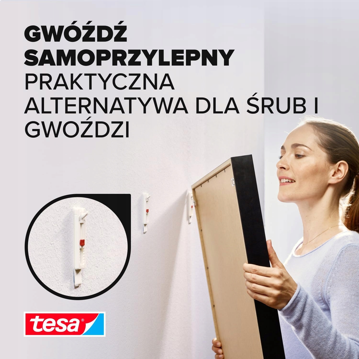 Haczyki Samoprzylepne Tesa Gwóźdź Do Obrazów Regulowany Do Tapet Tynku 1kg