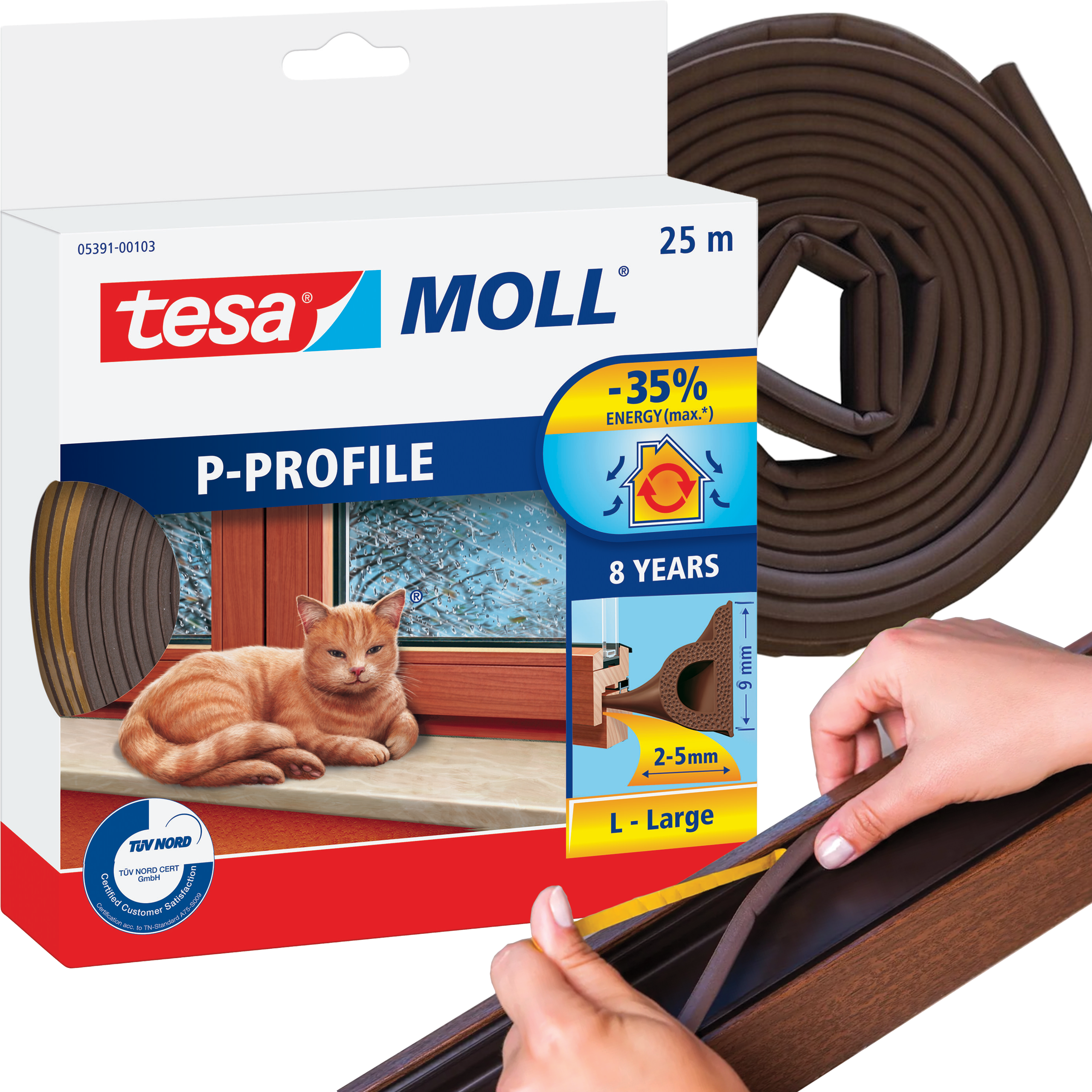 Uszczelka Okienna Samoprzylepna Tesa Taśma Do Okien Uszczelniająca 25m Brąz