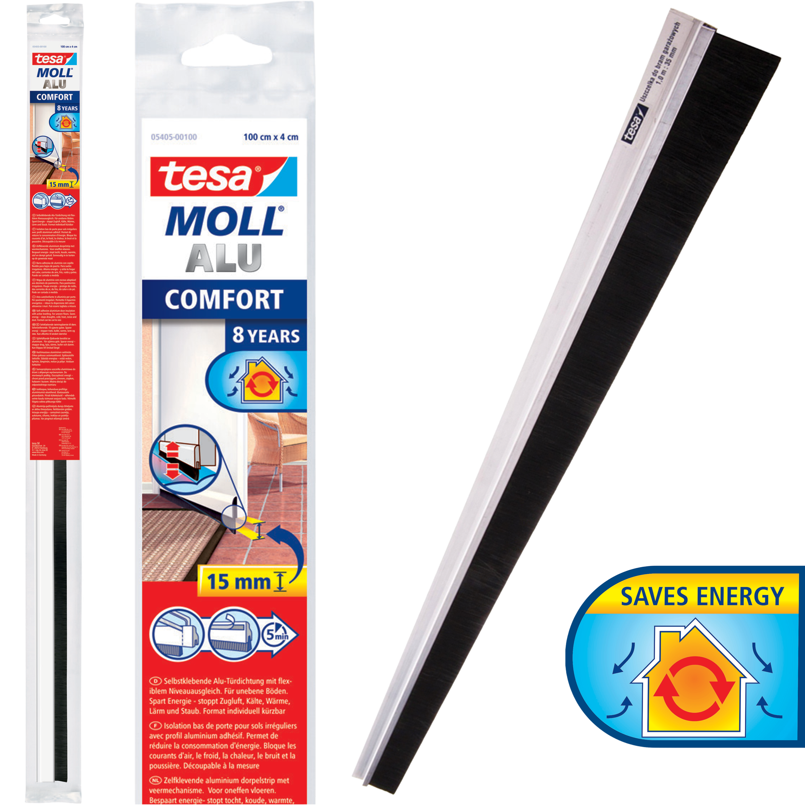 Uszczelka Samoprzylepna Do Drzwi Tesa Szczotkowa 43 mm x 1 m Biała