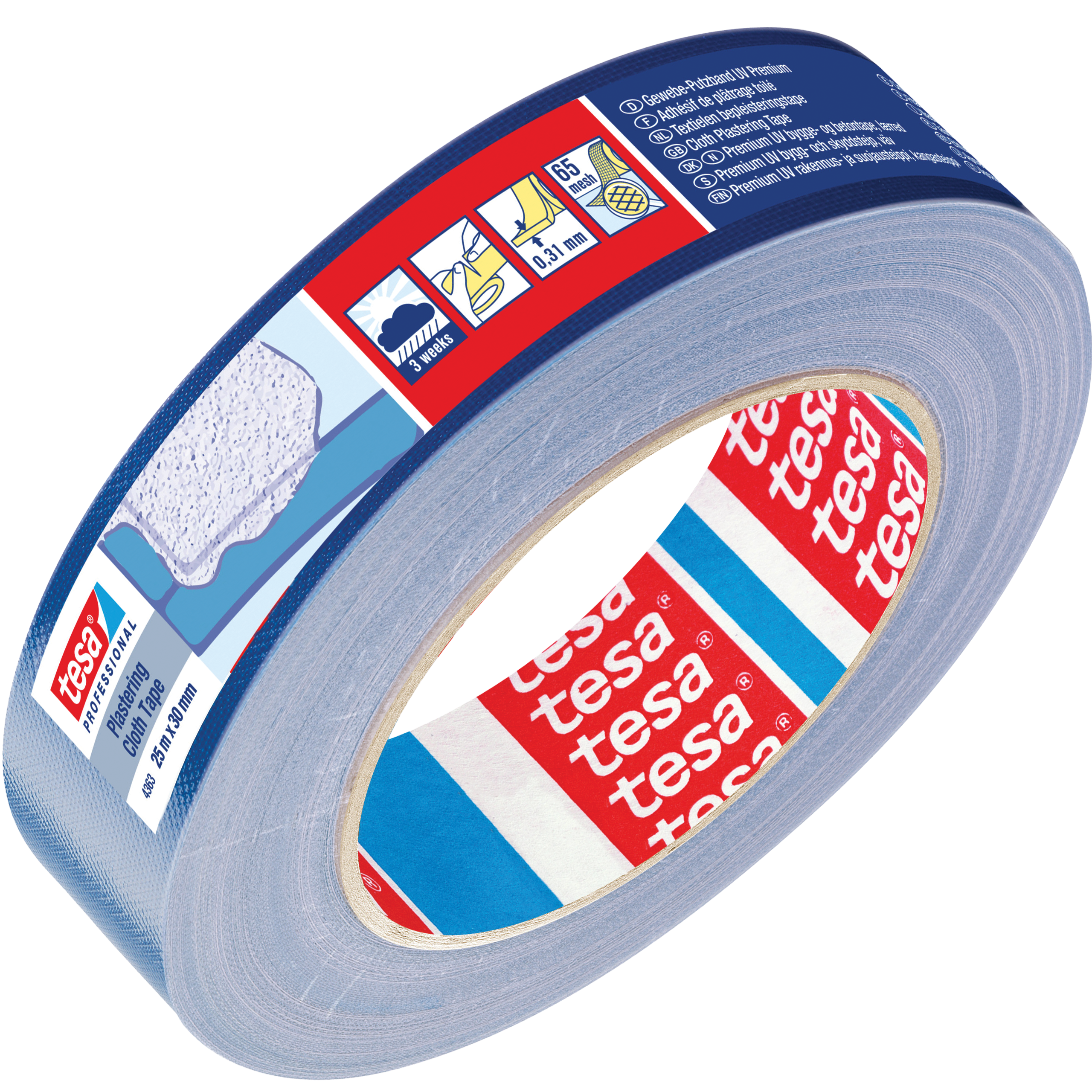 Taśma Tynkarska Elewacyjna Tesa 25m x 30mm Mocna Budowlana Niebieska