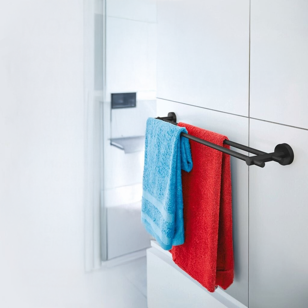 Reling Wieszak Łazienkowy Na Ręczniki Tesa MOON BLACK Podwójny Metalowy
