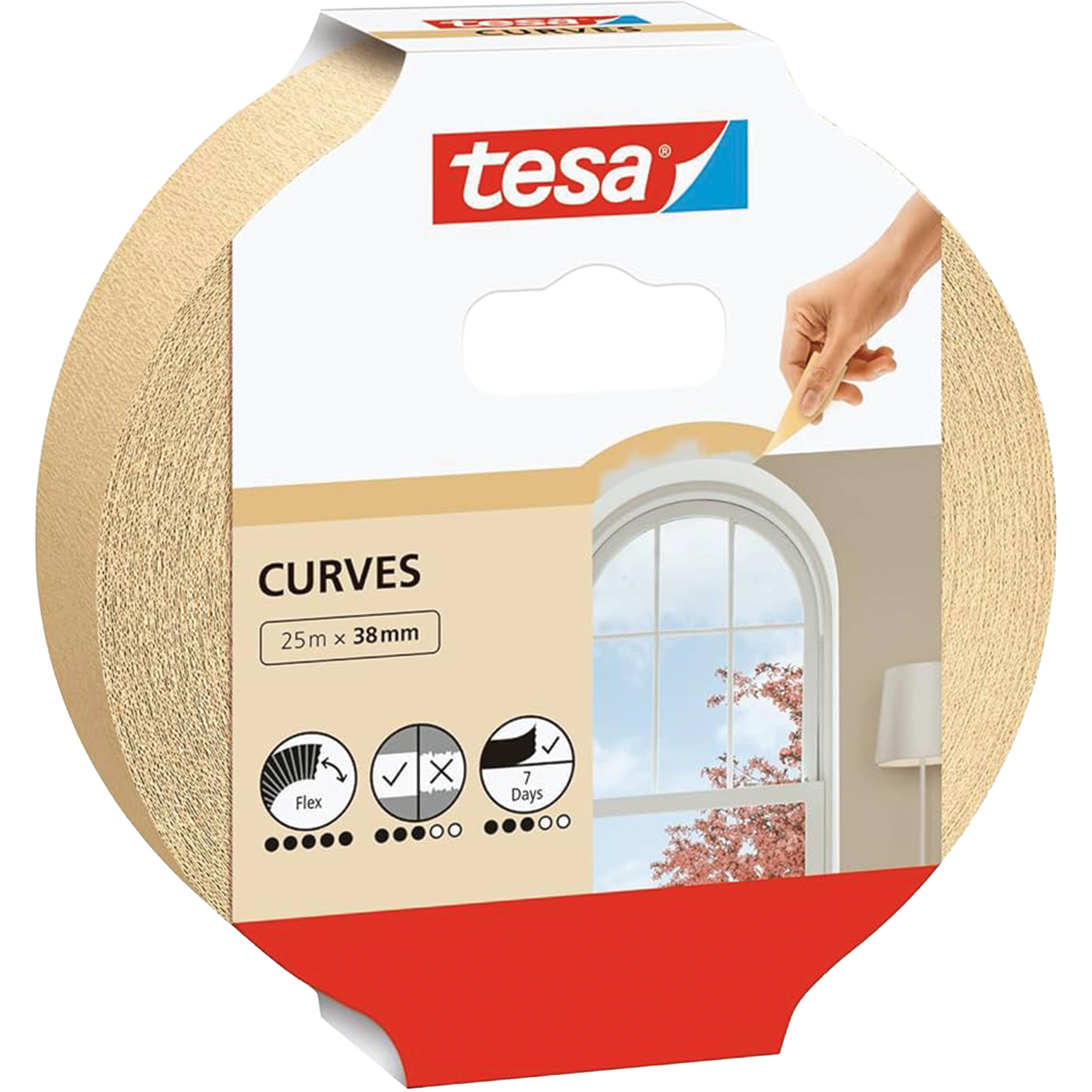 Taśma Malarska Papierowa Maskująca Tesa Do Krzywizn Elastyczna 25 m x 38 mm