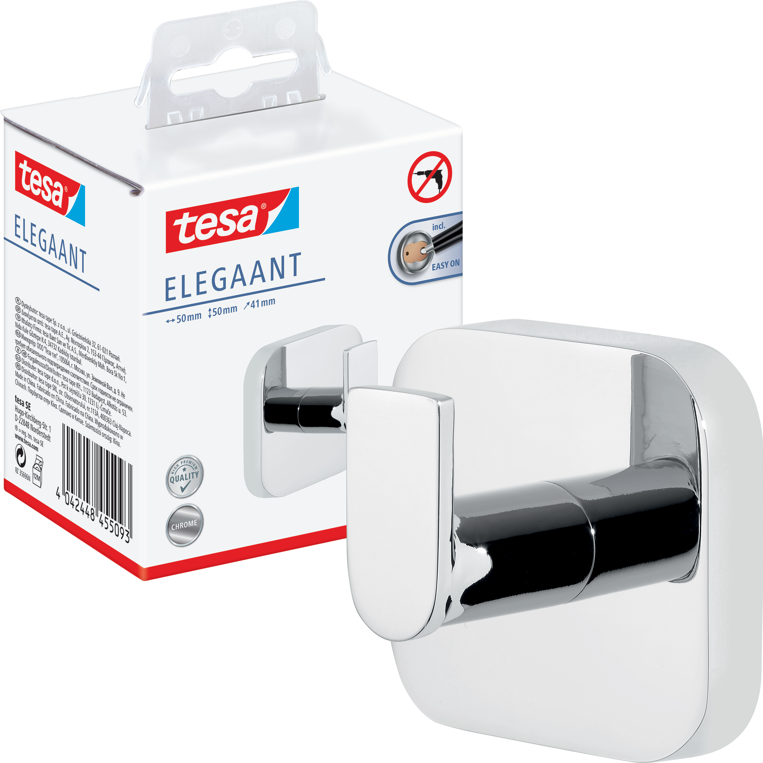 Haczyk Łazienkowy Samoprzylepny Tesa ELEGAANT Wieszak Na Ręcznik Metalowy