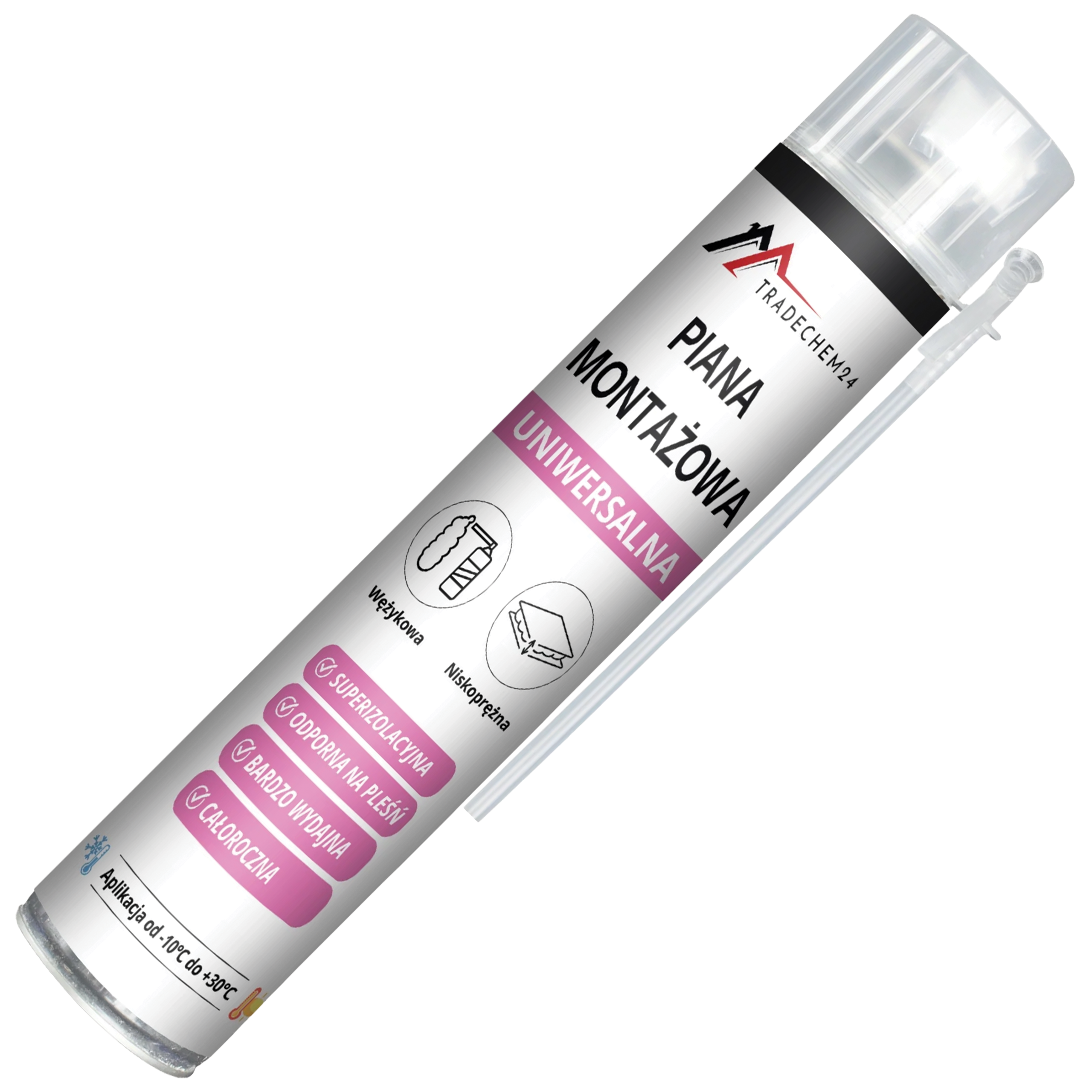 Piana Montażowa Wężykowa Tradechem24 Pianka PU Niskoprężna Całoroczna 750ml