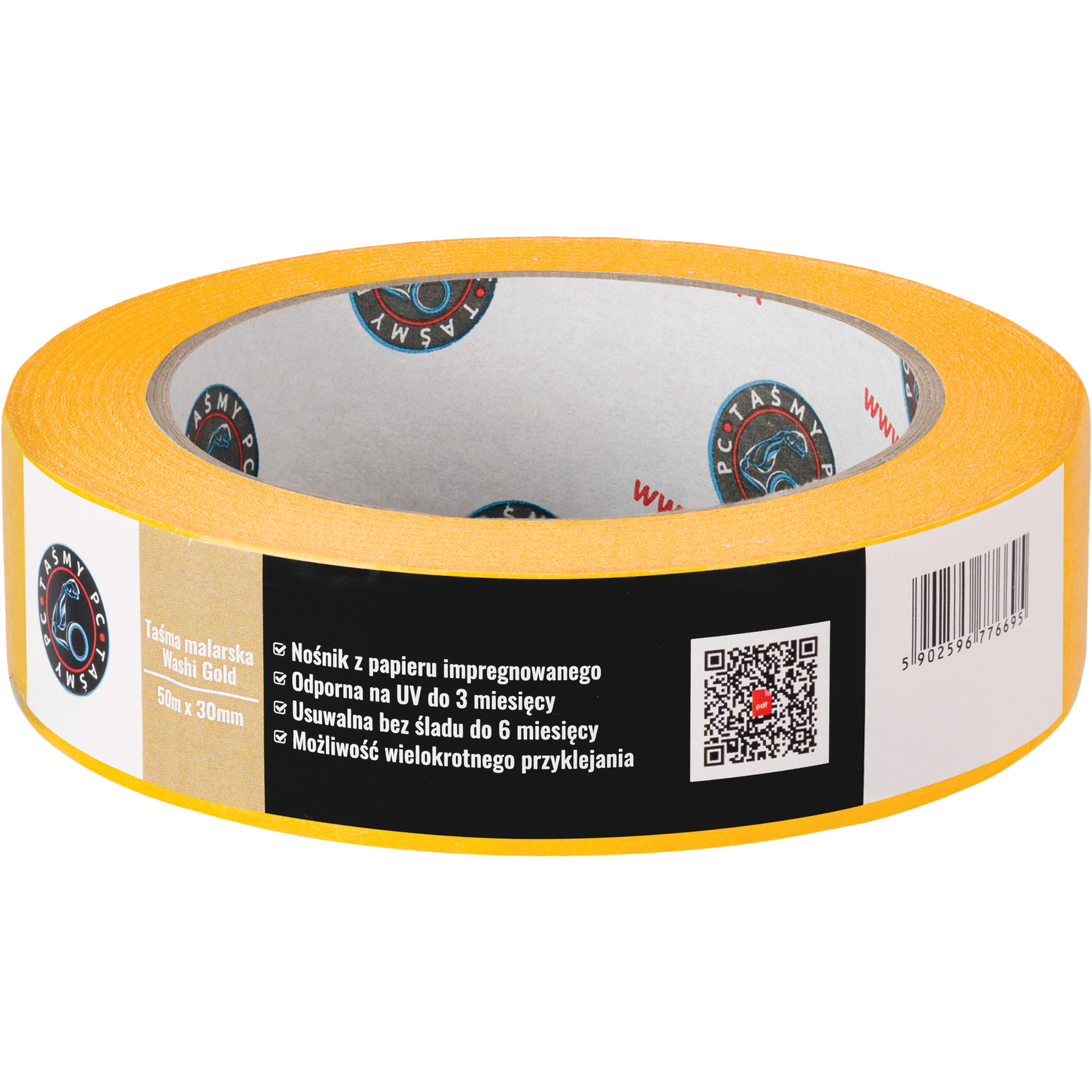 Taśma Malarska Papierowa Maskująca 30mm x 50m Japońska Washi Złota