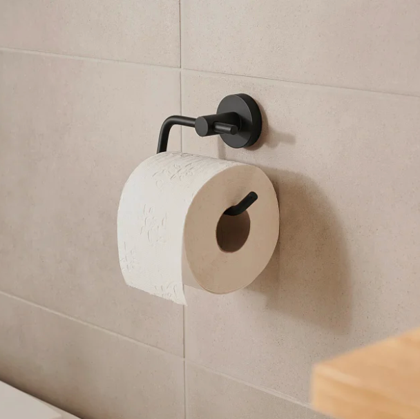 Uchwyt Na Papier Toaletowy Samoprzylepny Wiszący Tesa MOON BLACK Metalowy